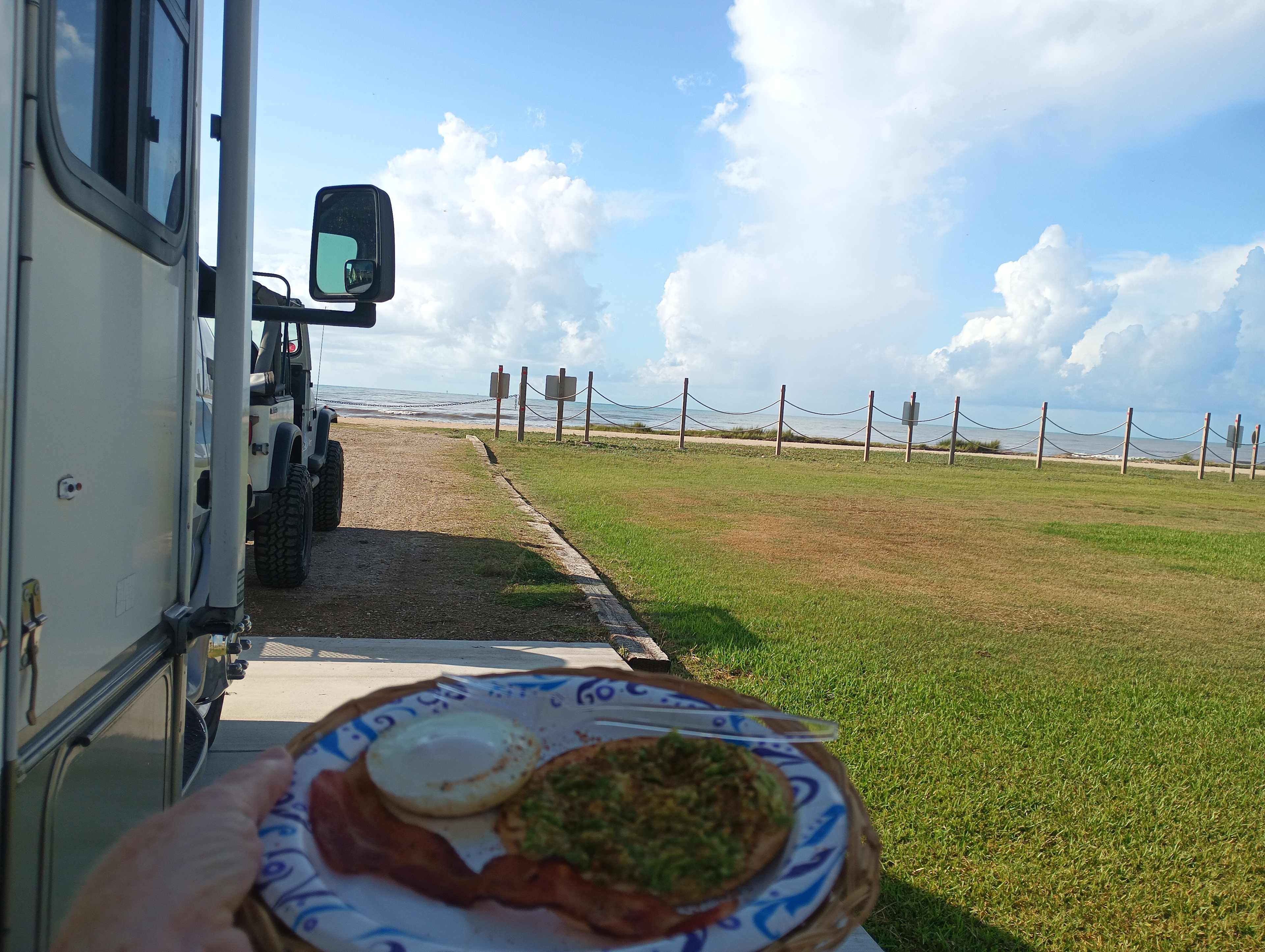 Having our breakfast while listening to the ocean waves!