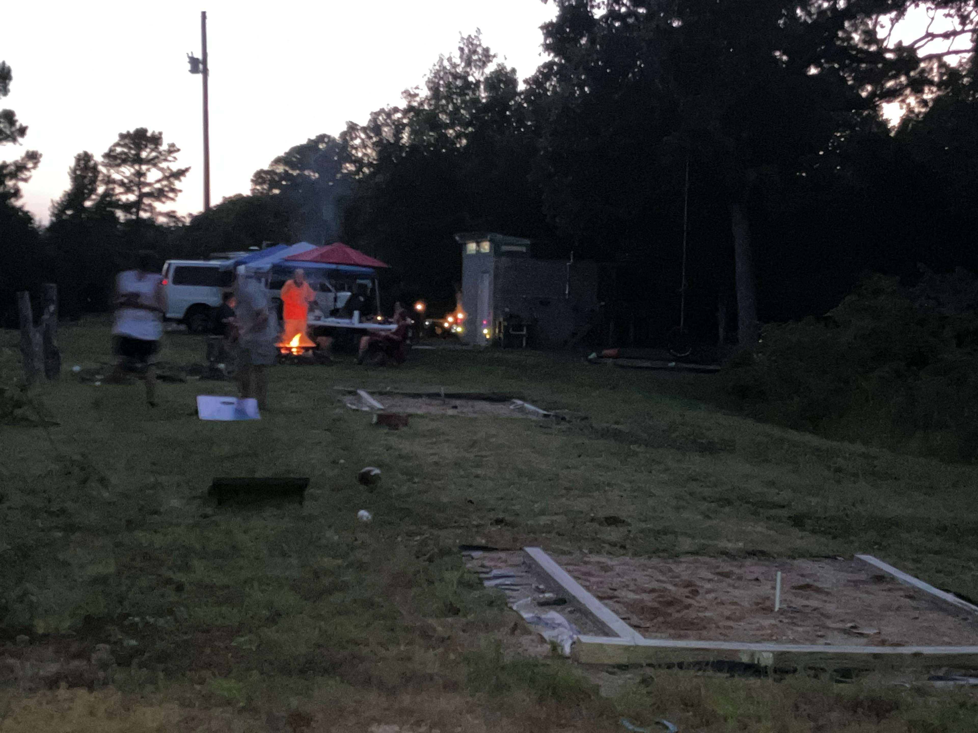 campers enjoying a campfire at Fox Pass
