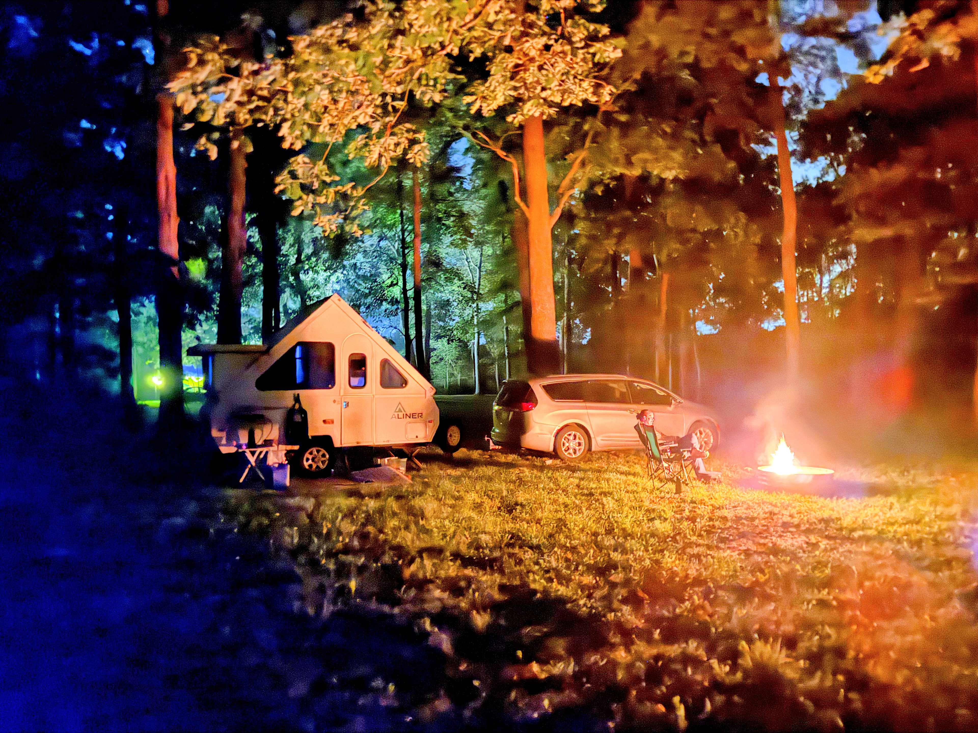 Site 3 set up at night