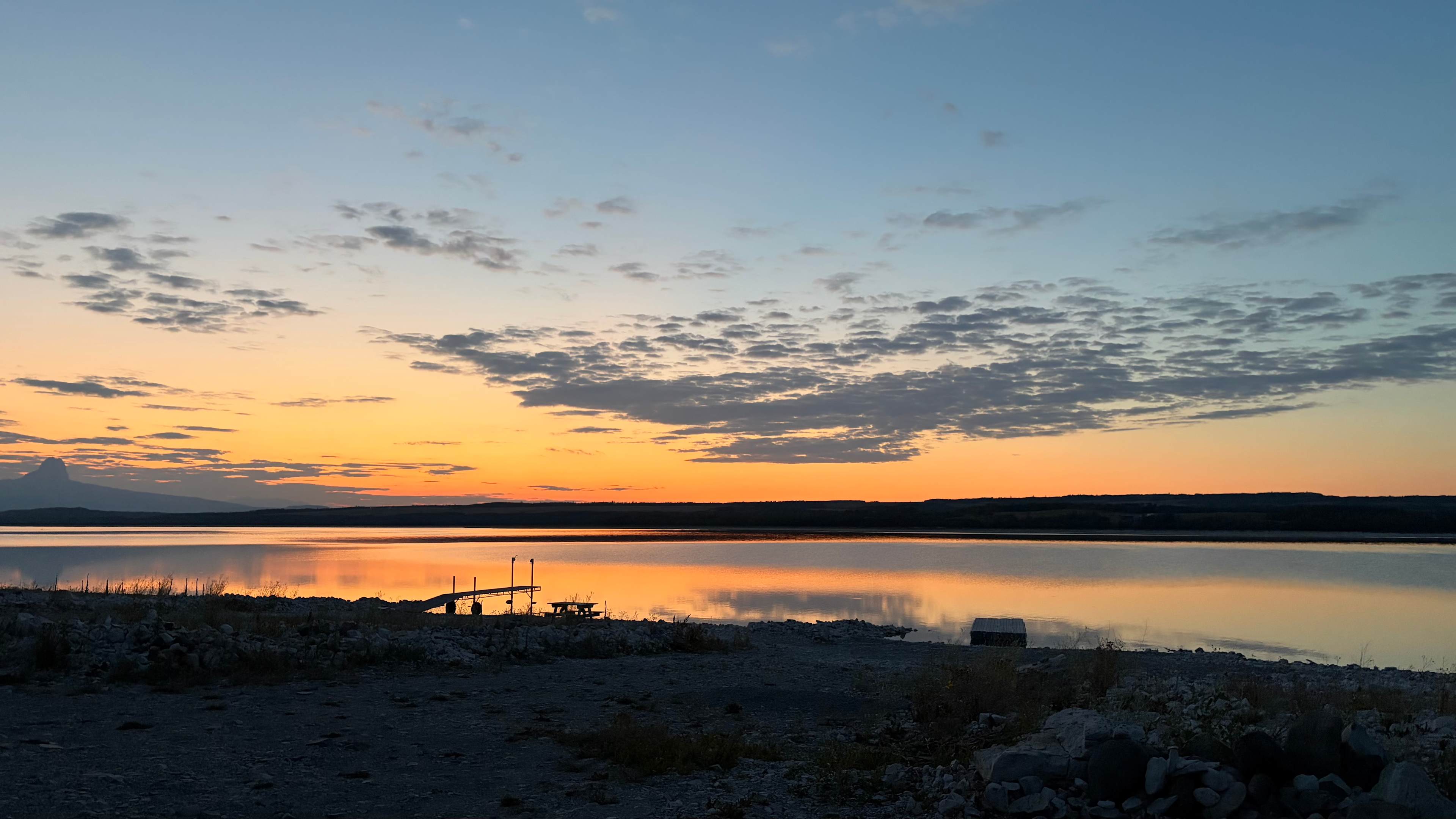 Sunset over Duck Lake from our campsite.