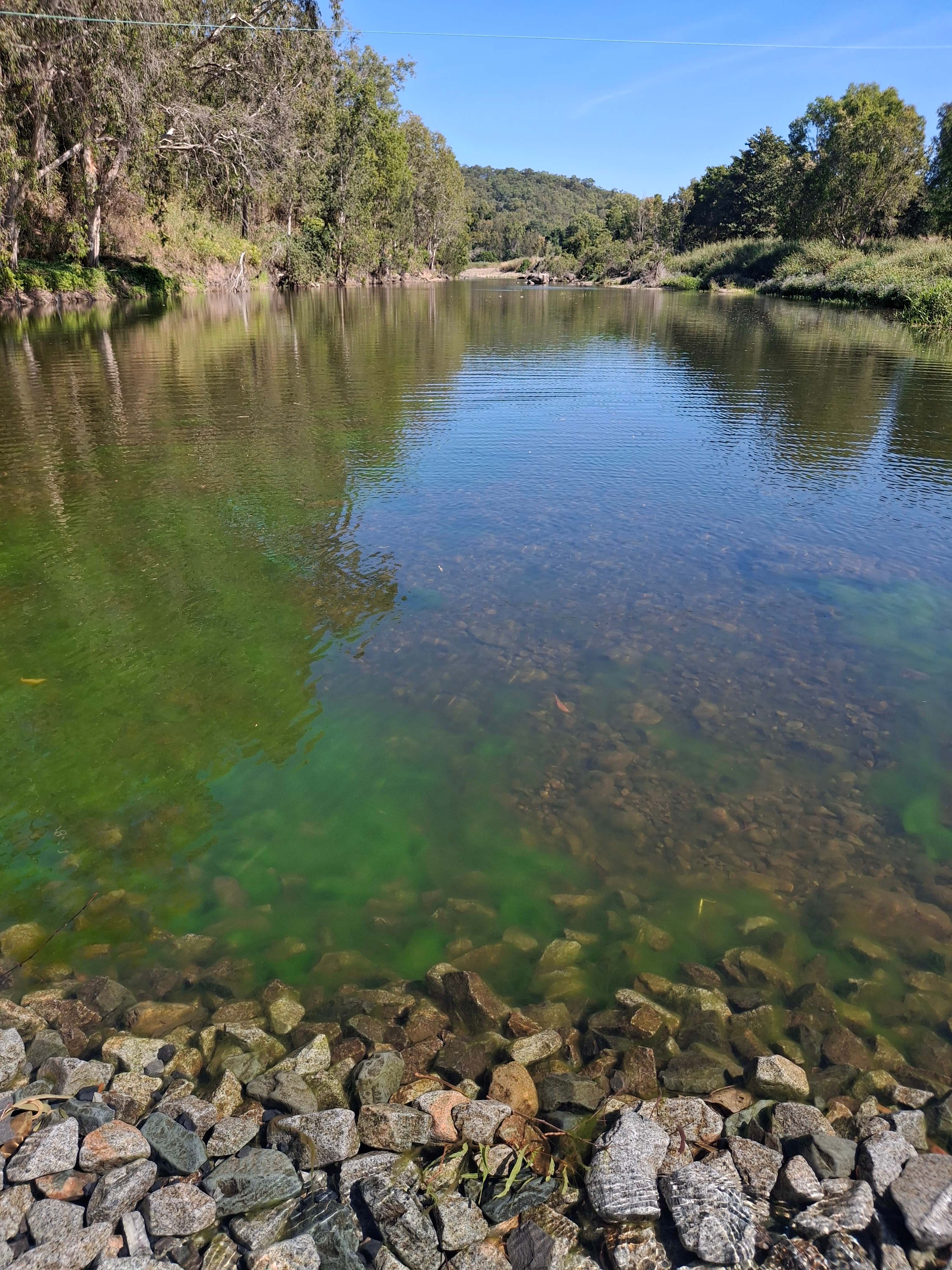 Looking down stream while stuck in the middle