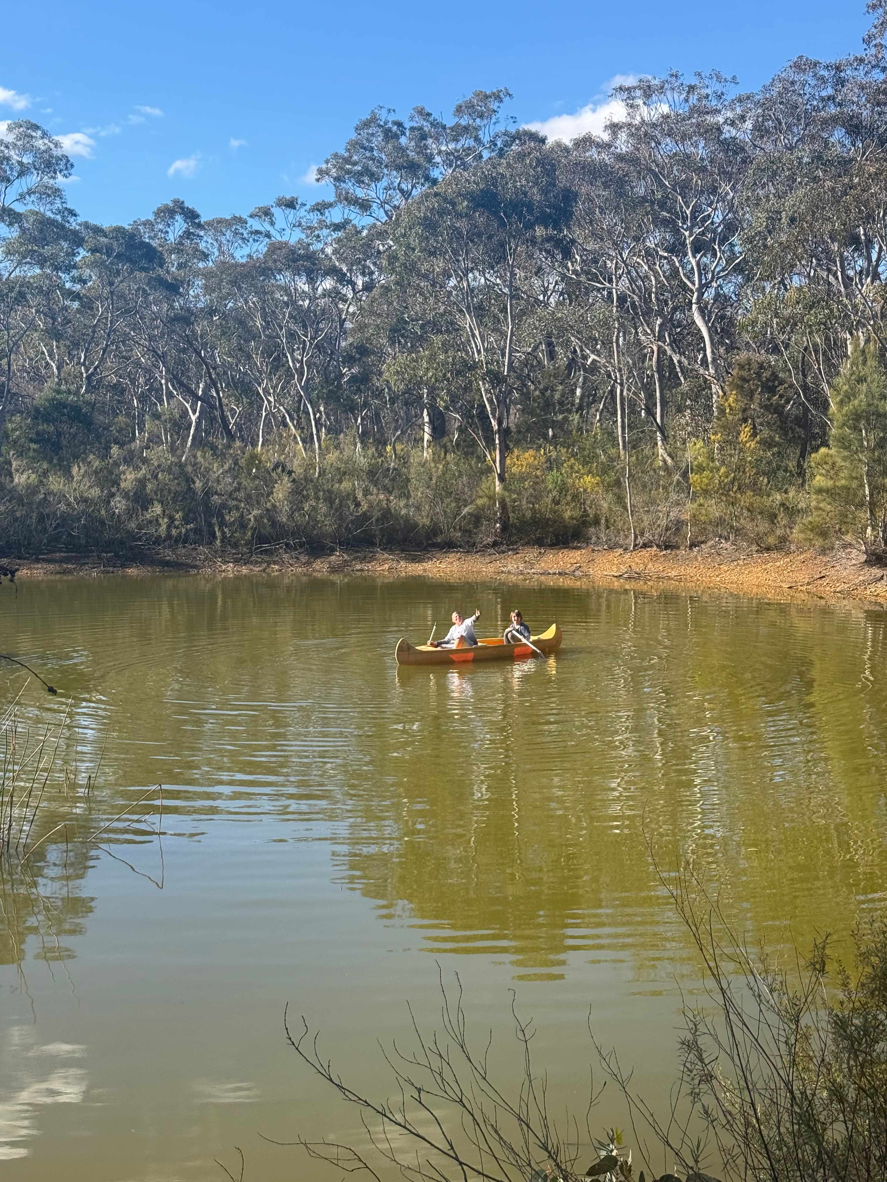 Canoe in the dam 