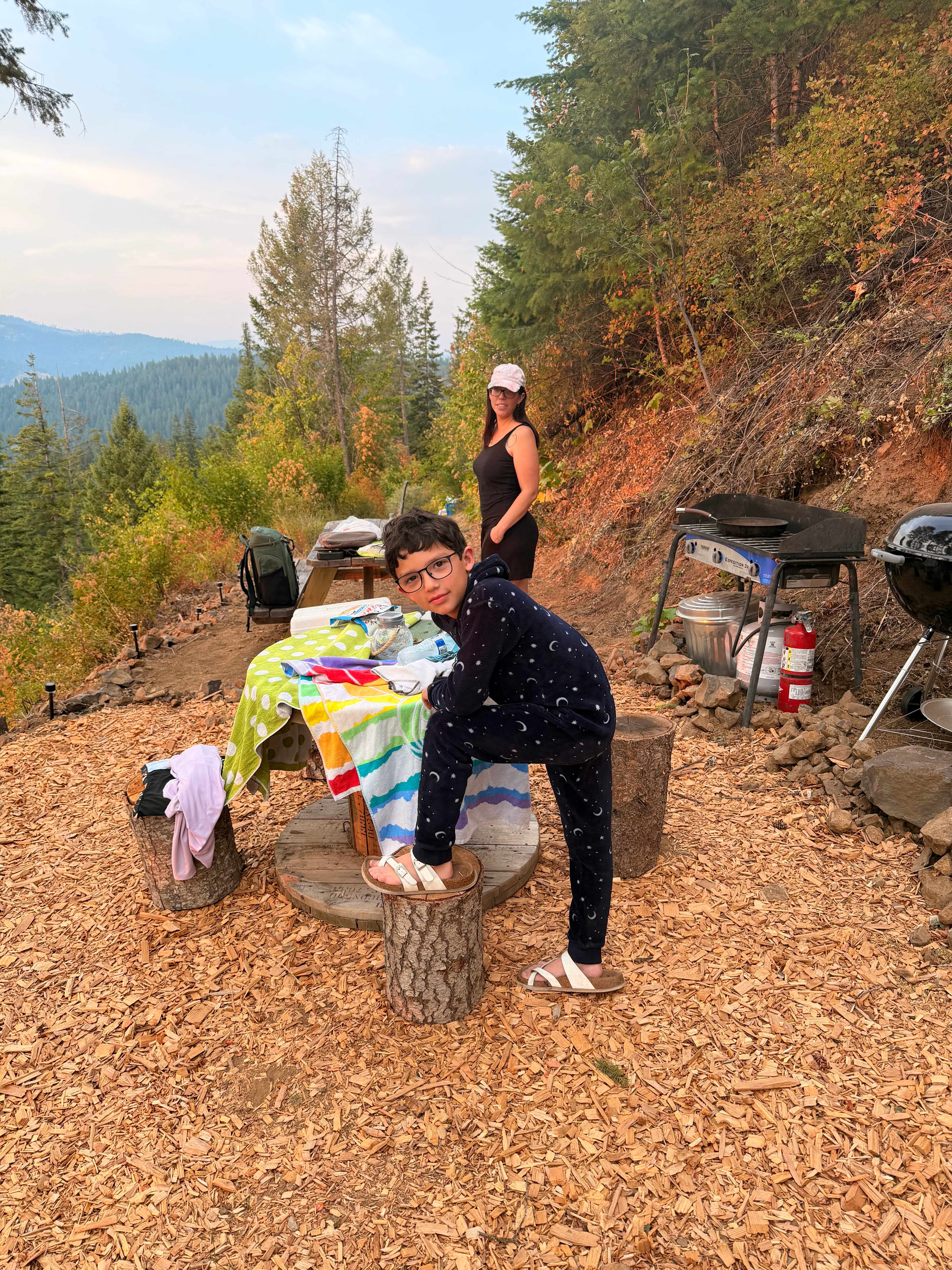 The bark outside the tent really helped reduce the dust that can easily kick up at a campsite. This helped keep out area clean & dust free around our gear. 