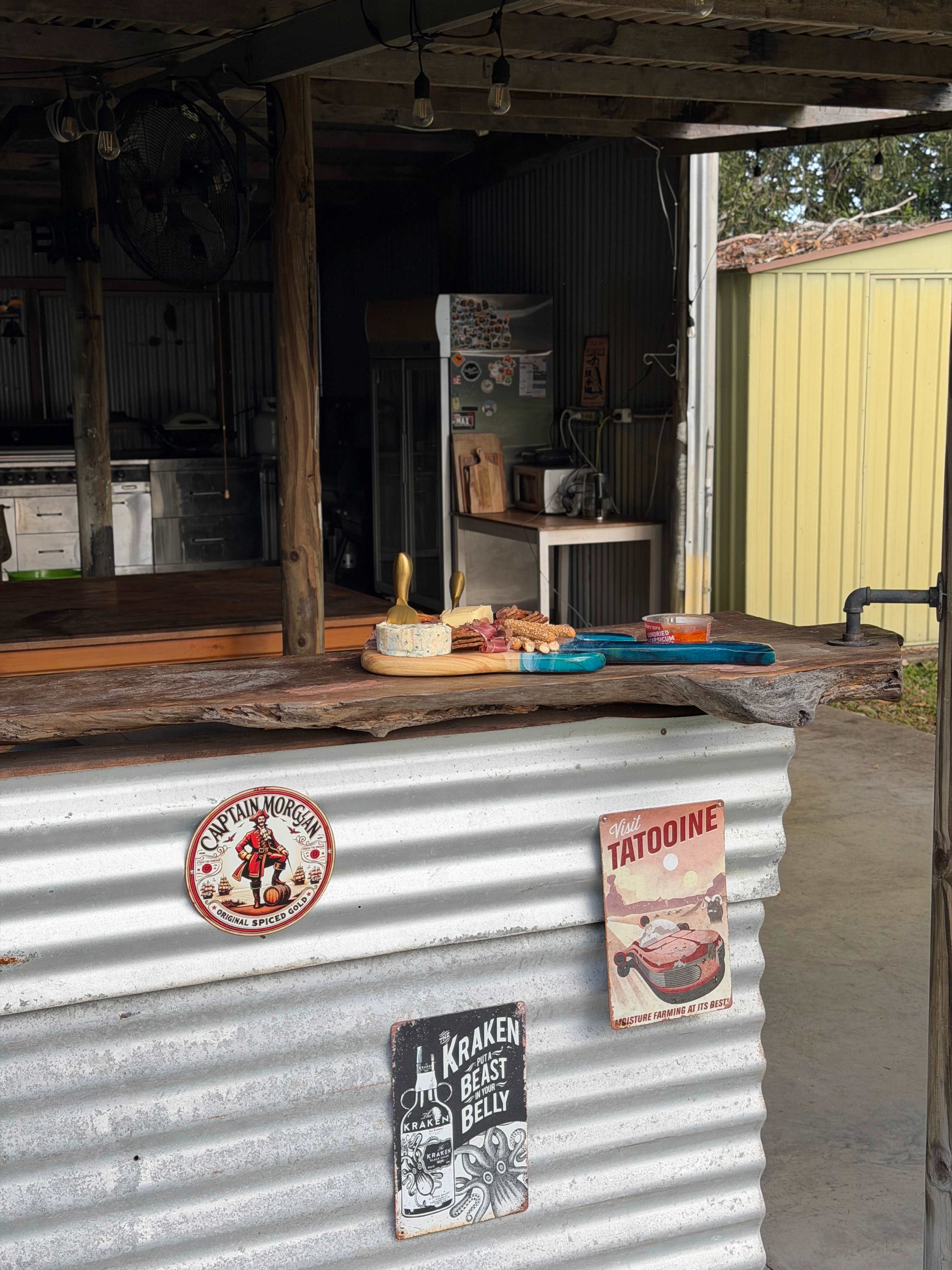 Undercover man cave (my cheeseboard is my box Art of Elements)