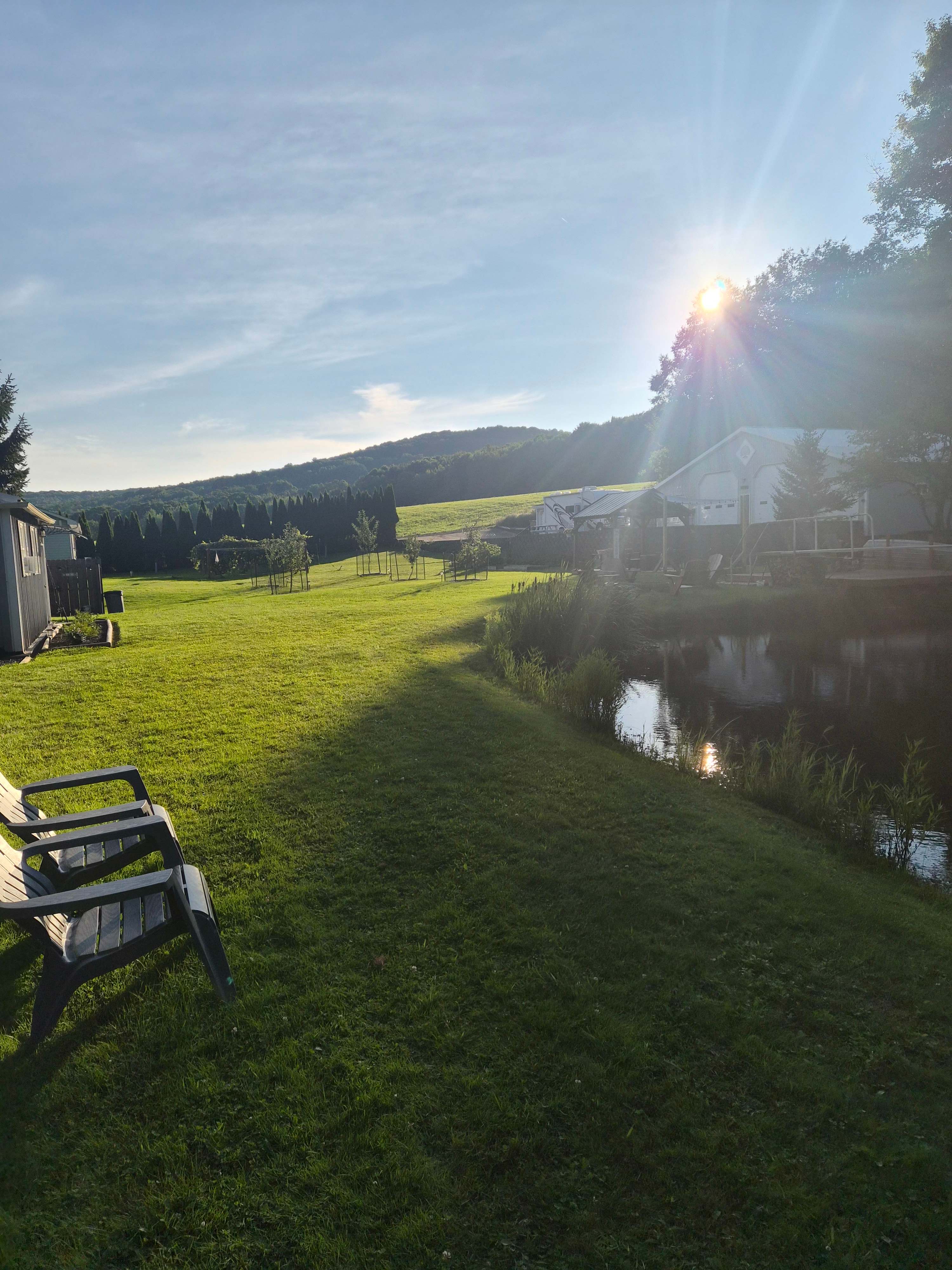 There is another rental beside the pond.