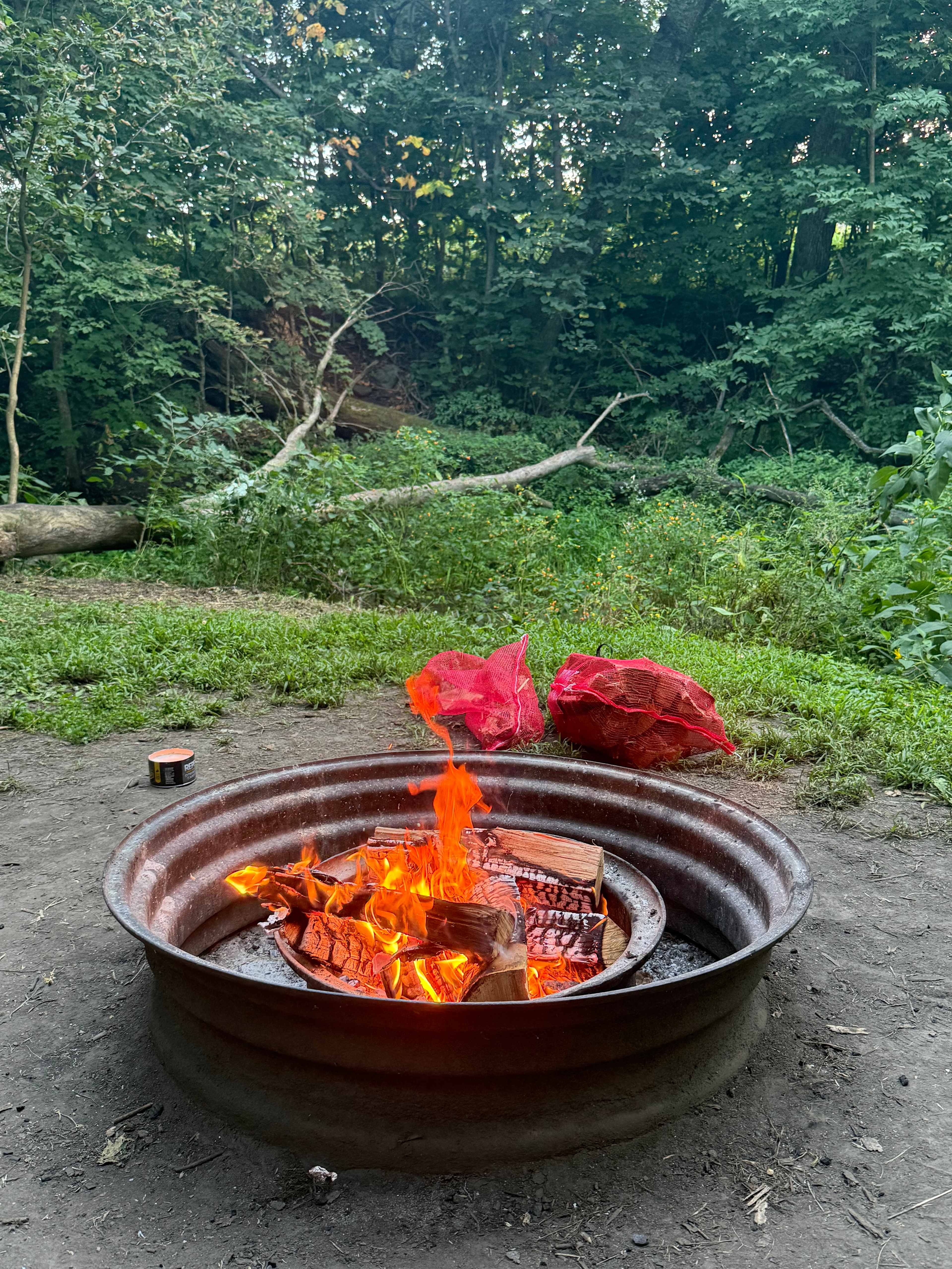 Fireplace next to creek