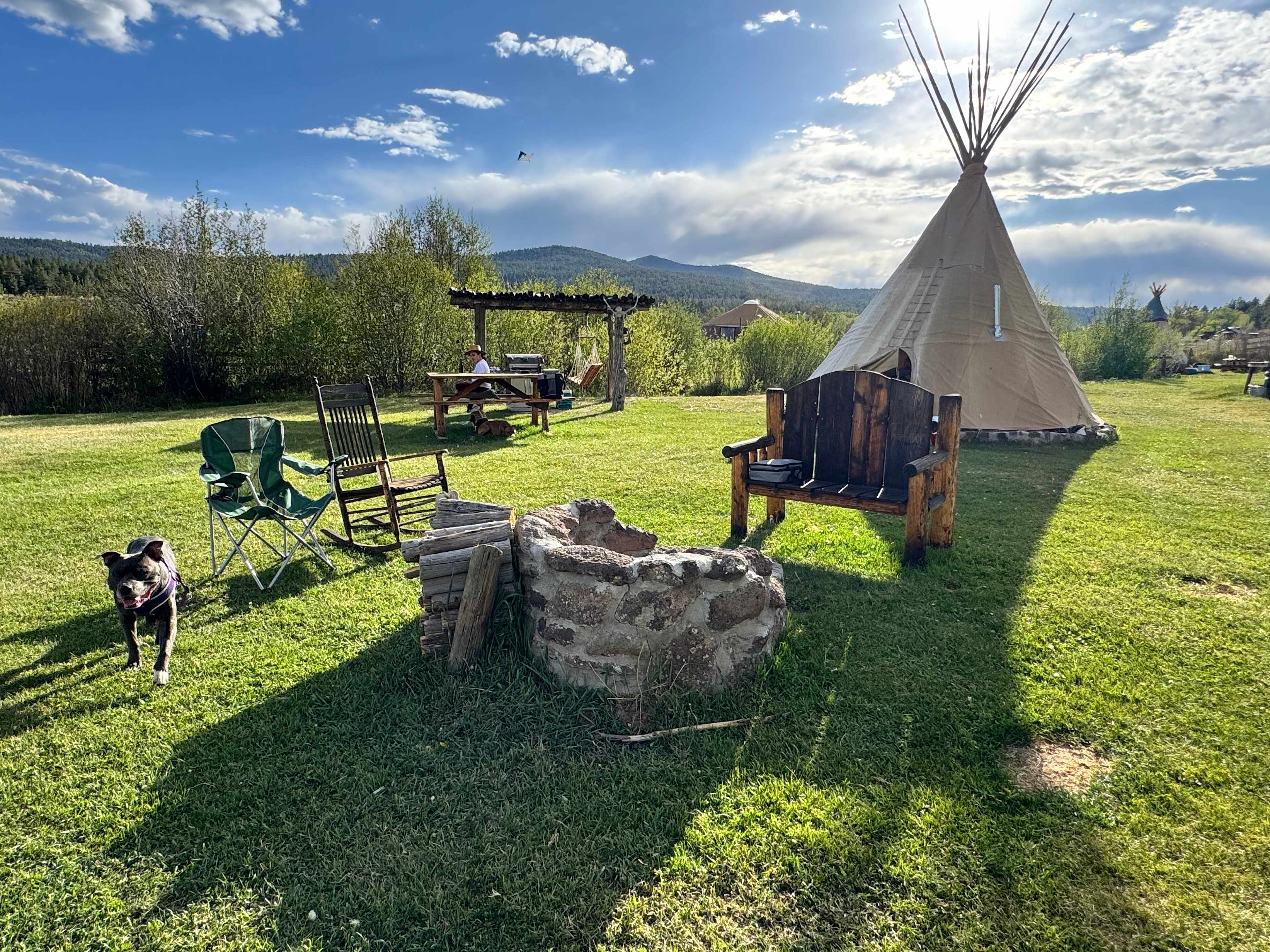 Creekside Glamping Tipis on Off-Grid, 70 Acre Working Ranch