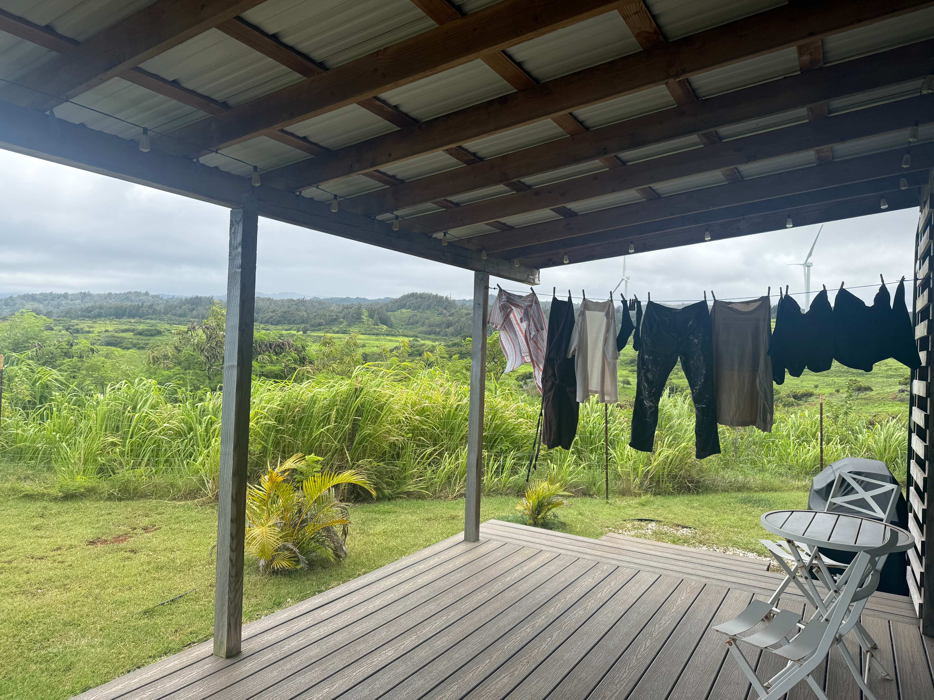 Loved having a clothesline to dry clothes and towels in the sun and wind