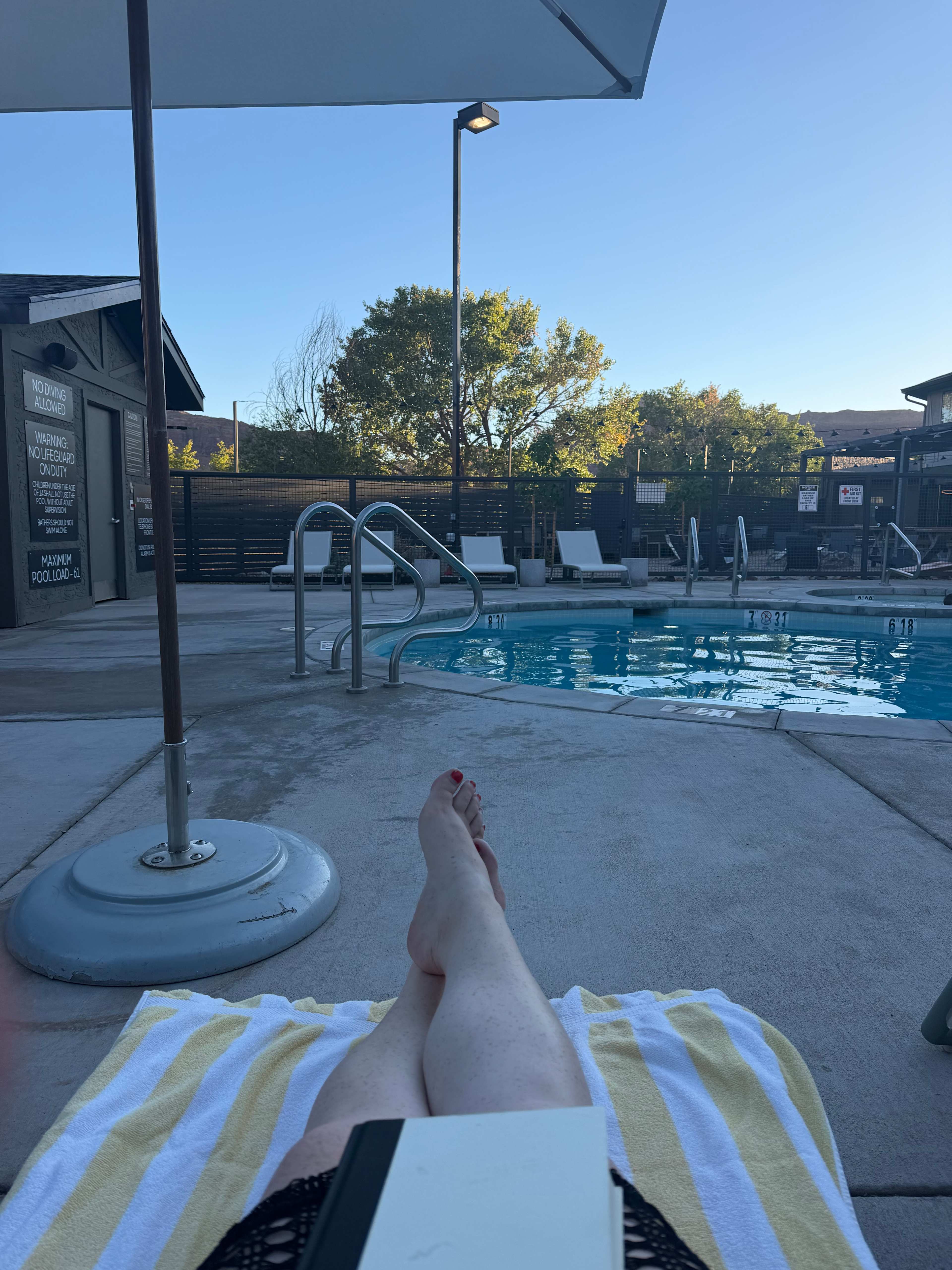 Relax by the (very clean) pool and hot tub