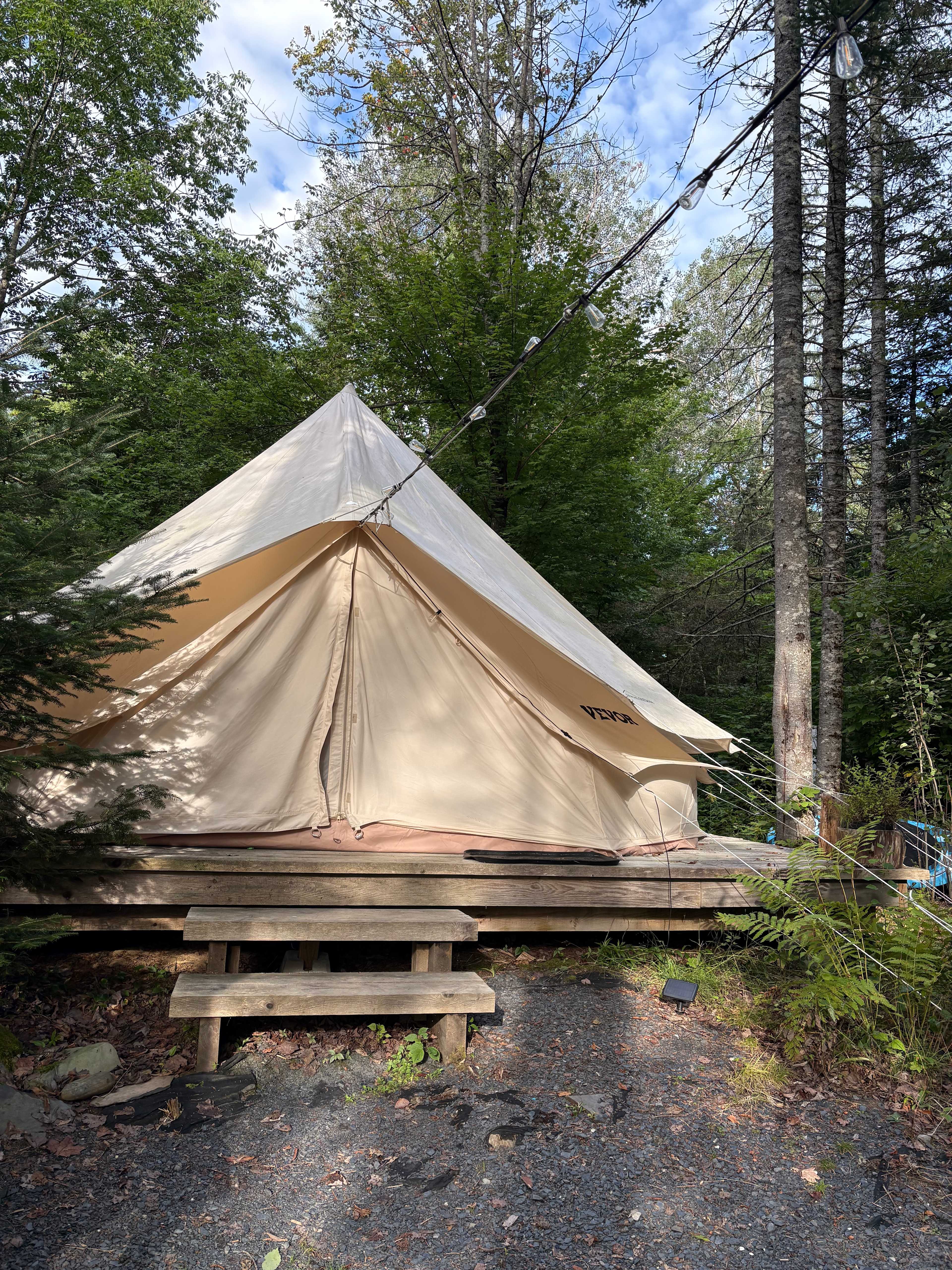 Morning glow on the yurt tent