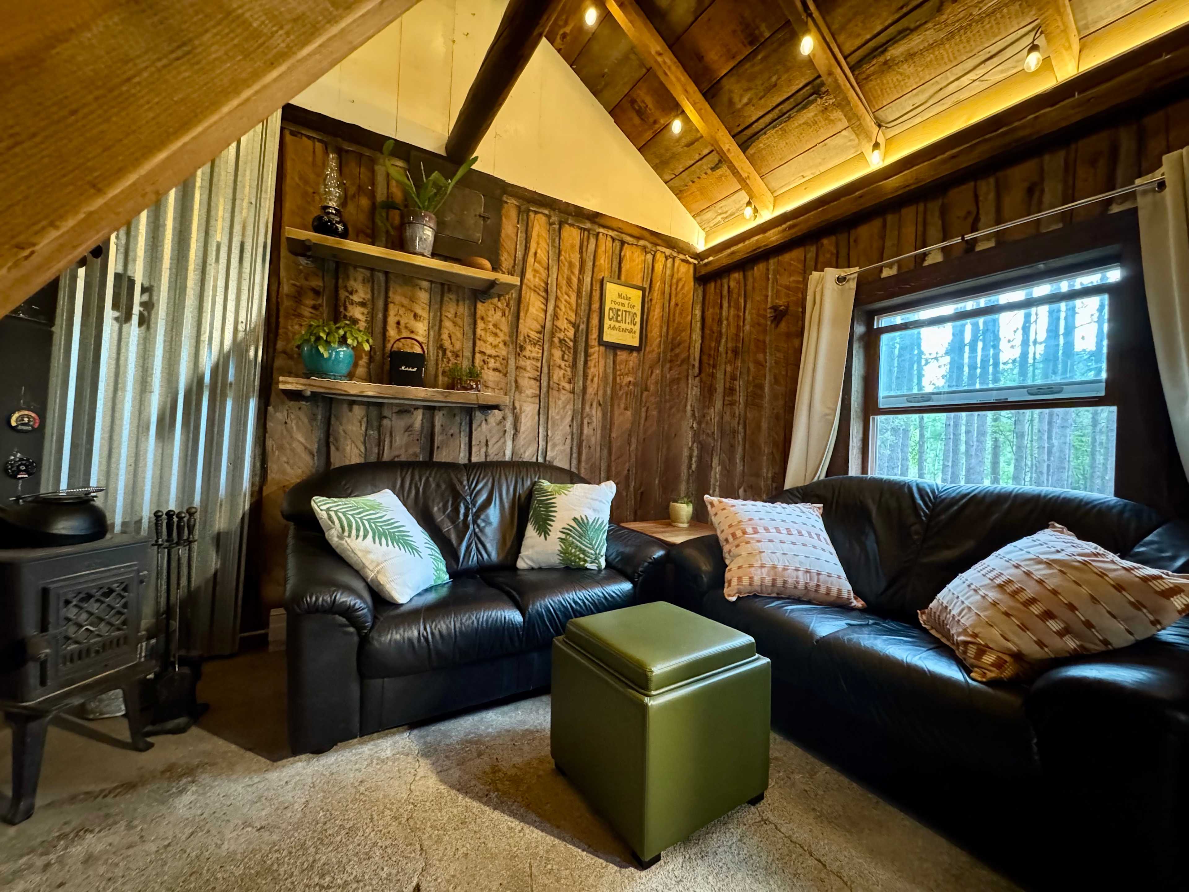 Living room with wood stove 