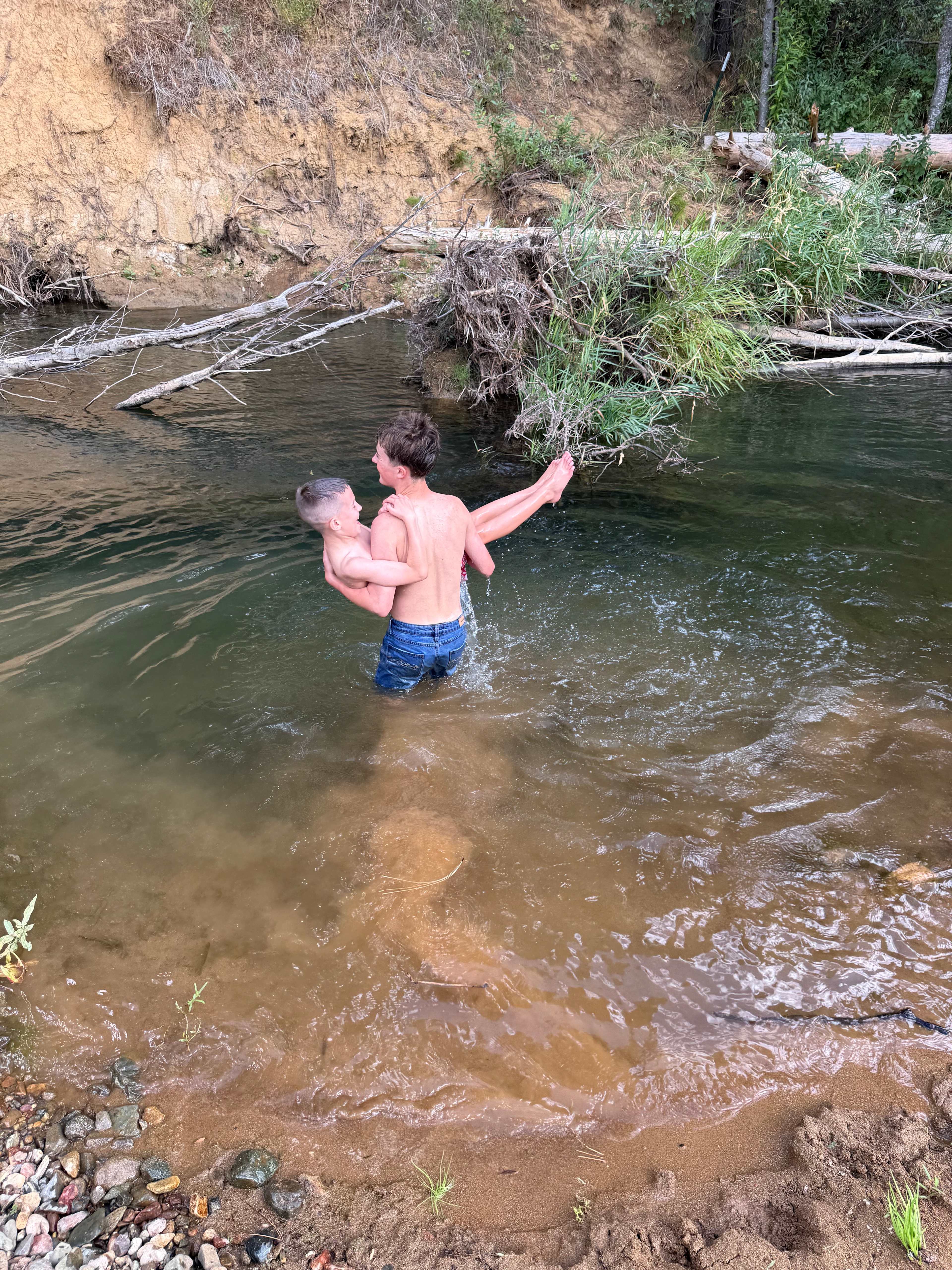 Swimming hole we found while exploring to mess around in