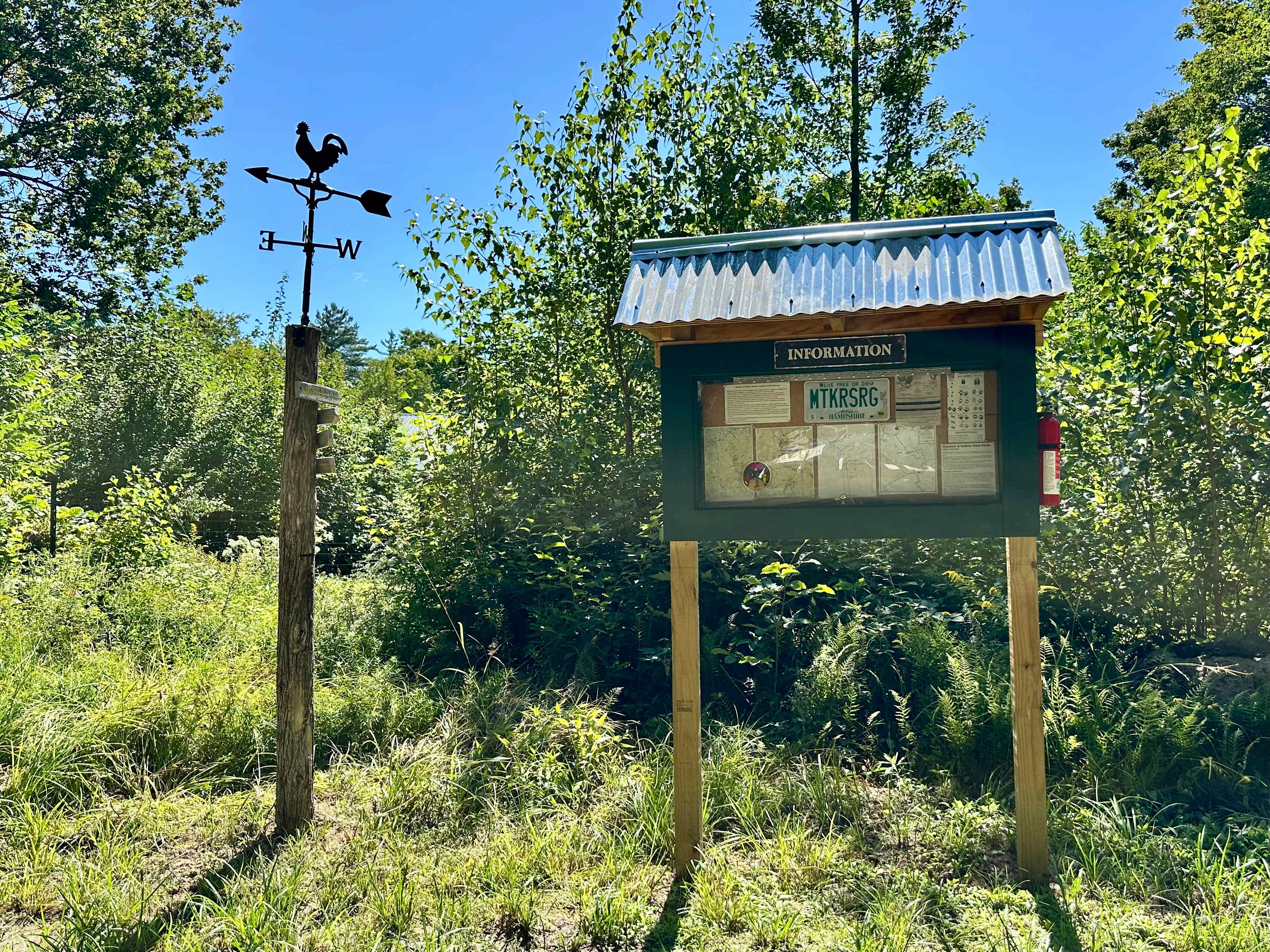 Welcome board with information about local trails 
