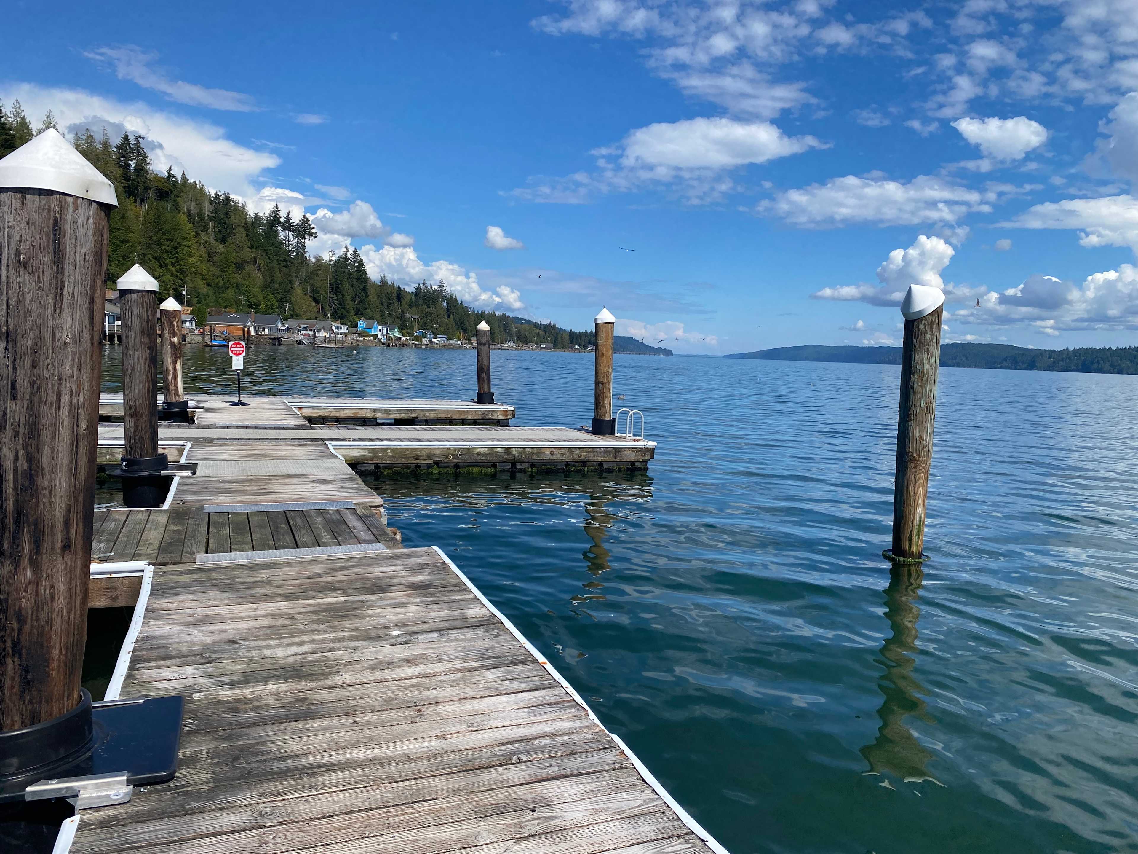 Our own dock with table and chairs!