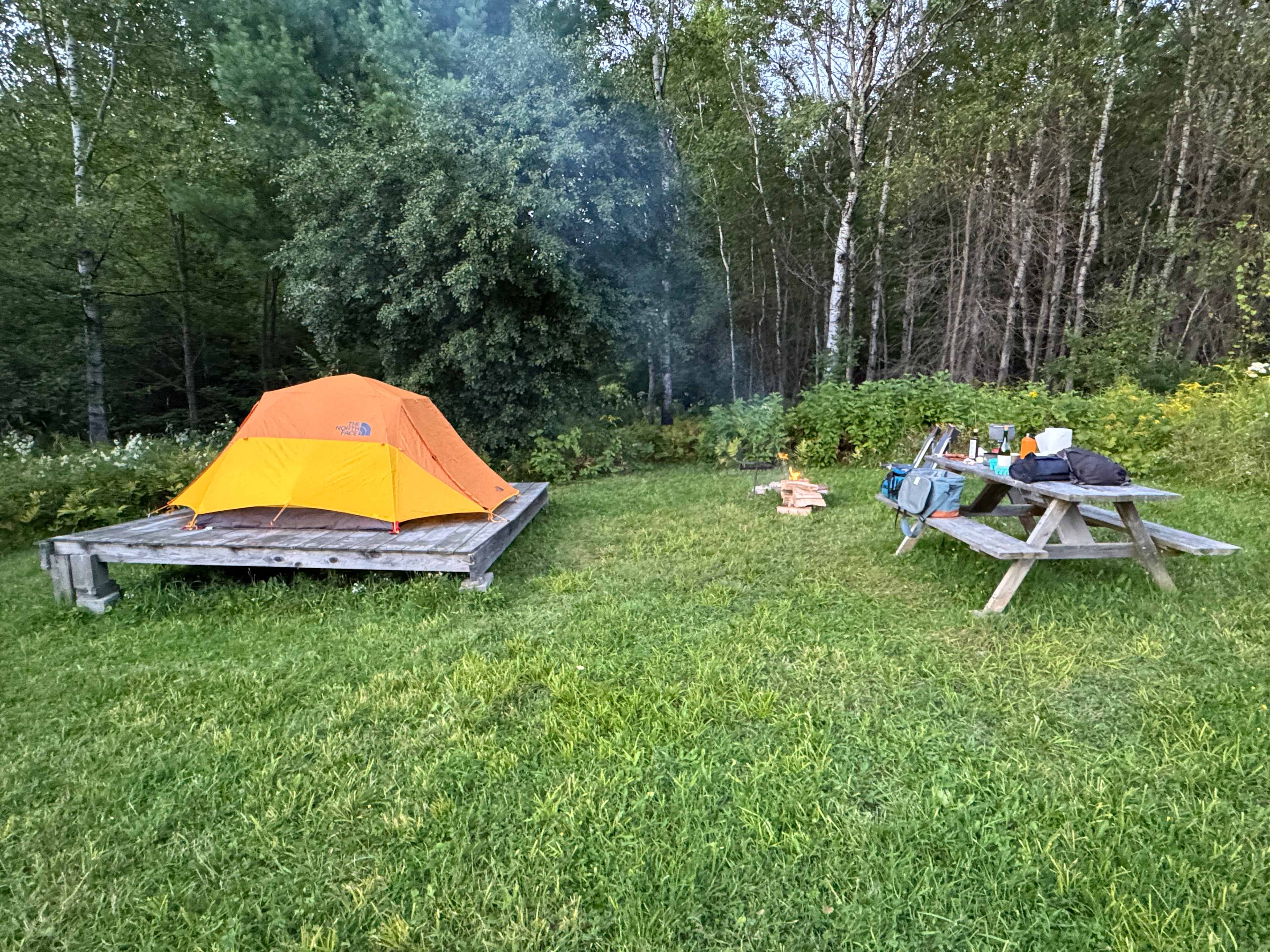 Wildflower meadow campsite