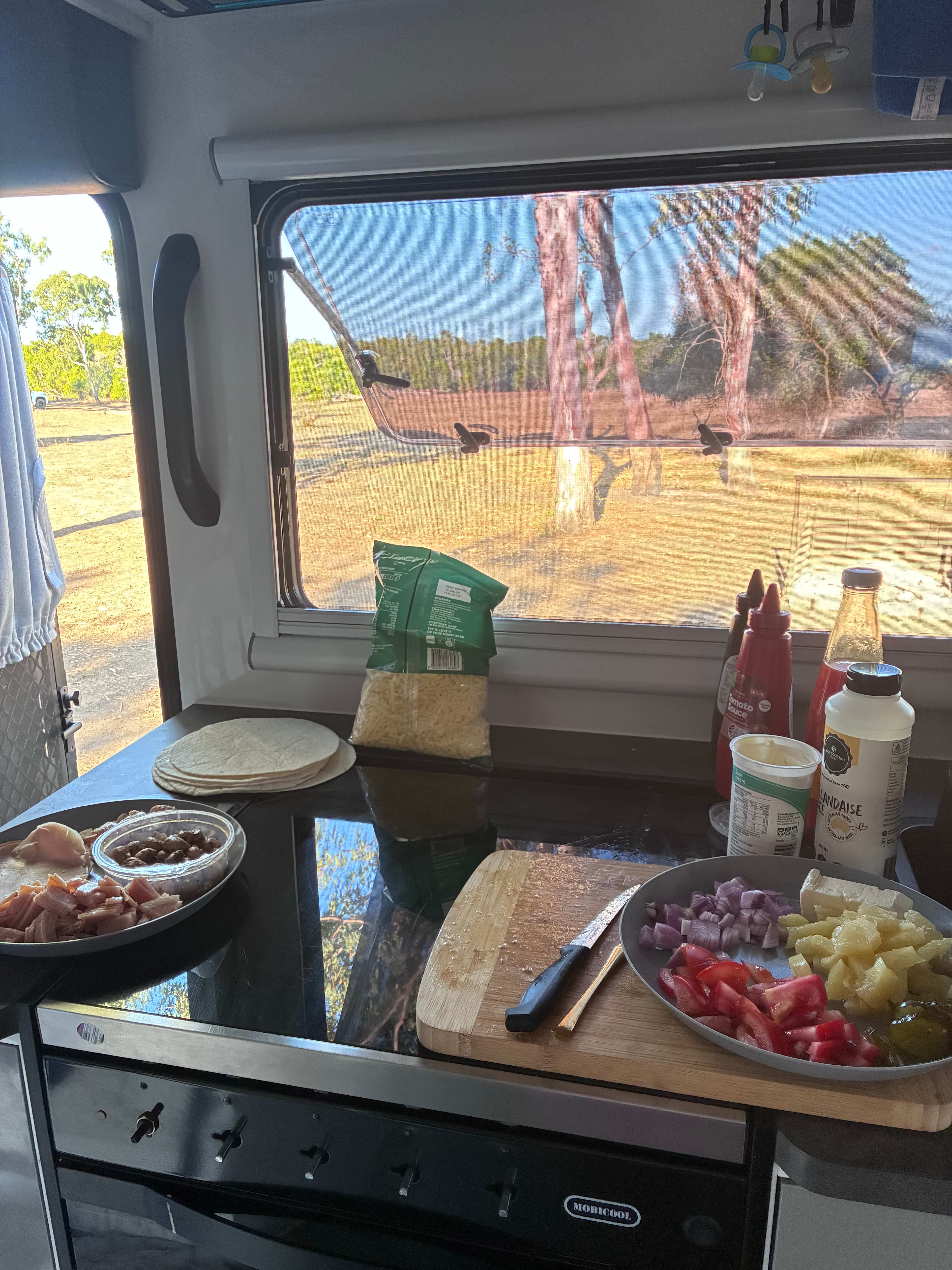 Had some pizzas by the river one the bbq. So good!