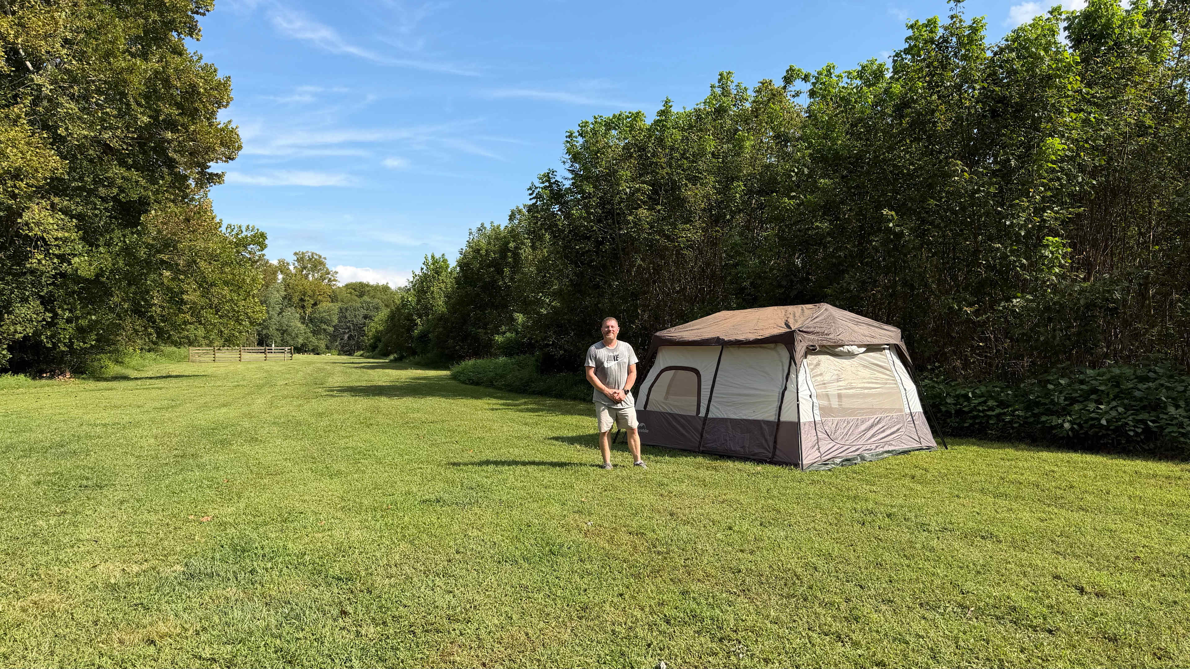 Posing beside my Naturehike Cape 6 tent