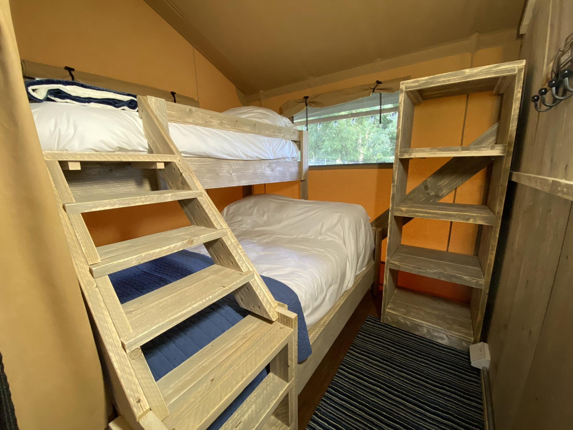 Bozedown Boltholes sleeps five, split across a master bedroom and the three-person bunk room.