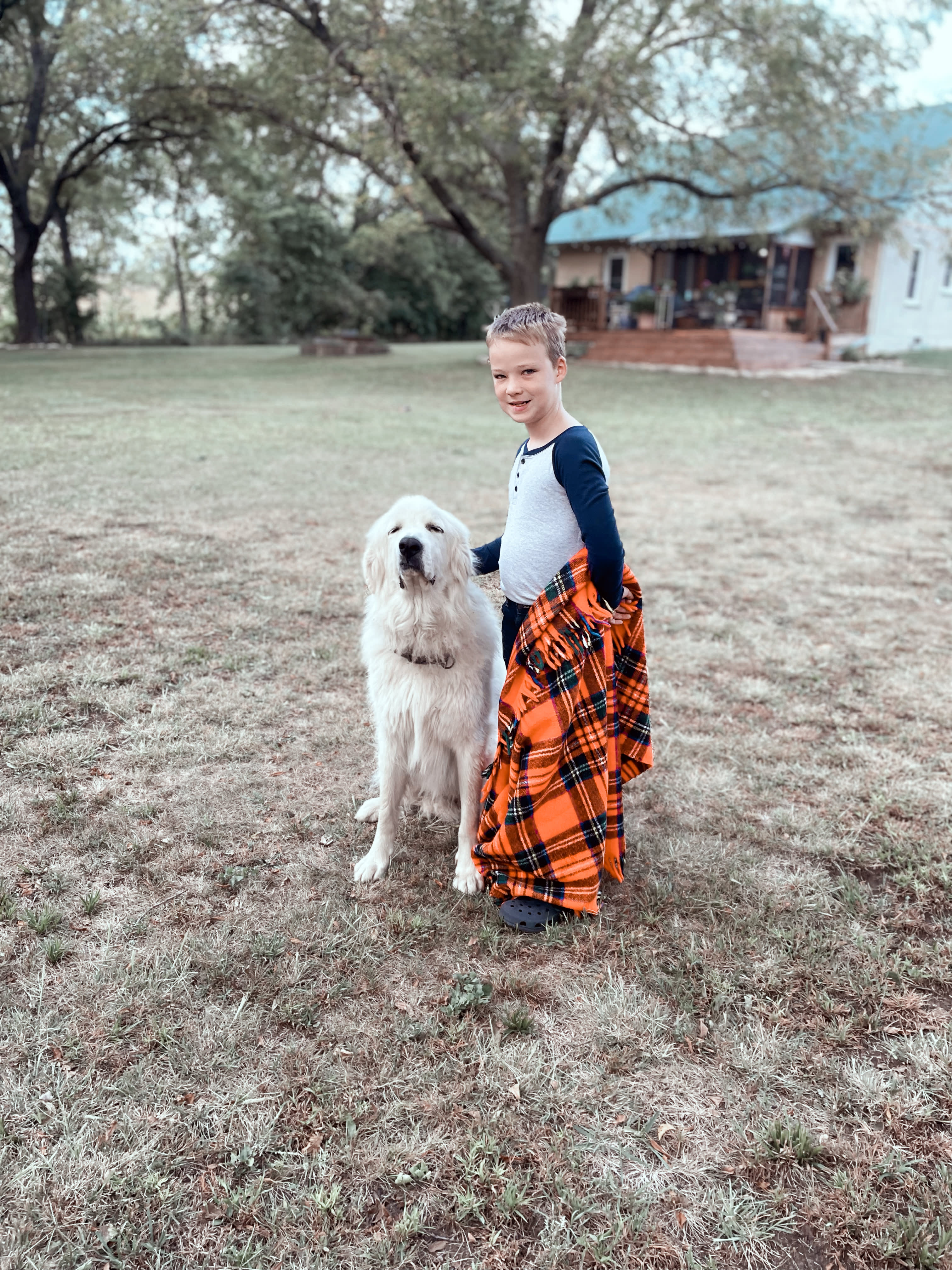My son and the camp dog Charlie