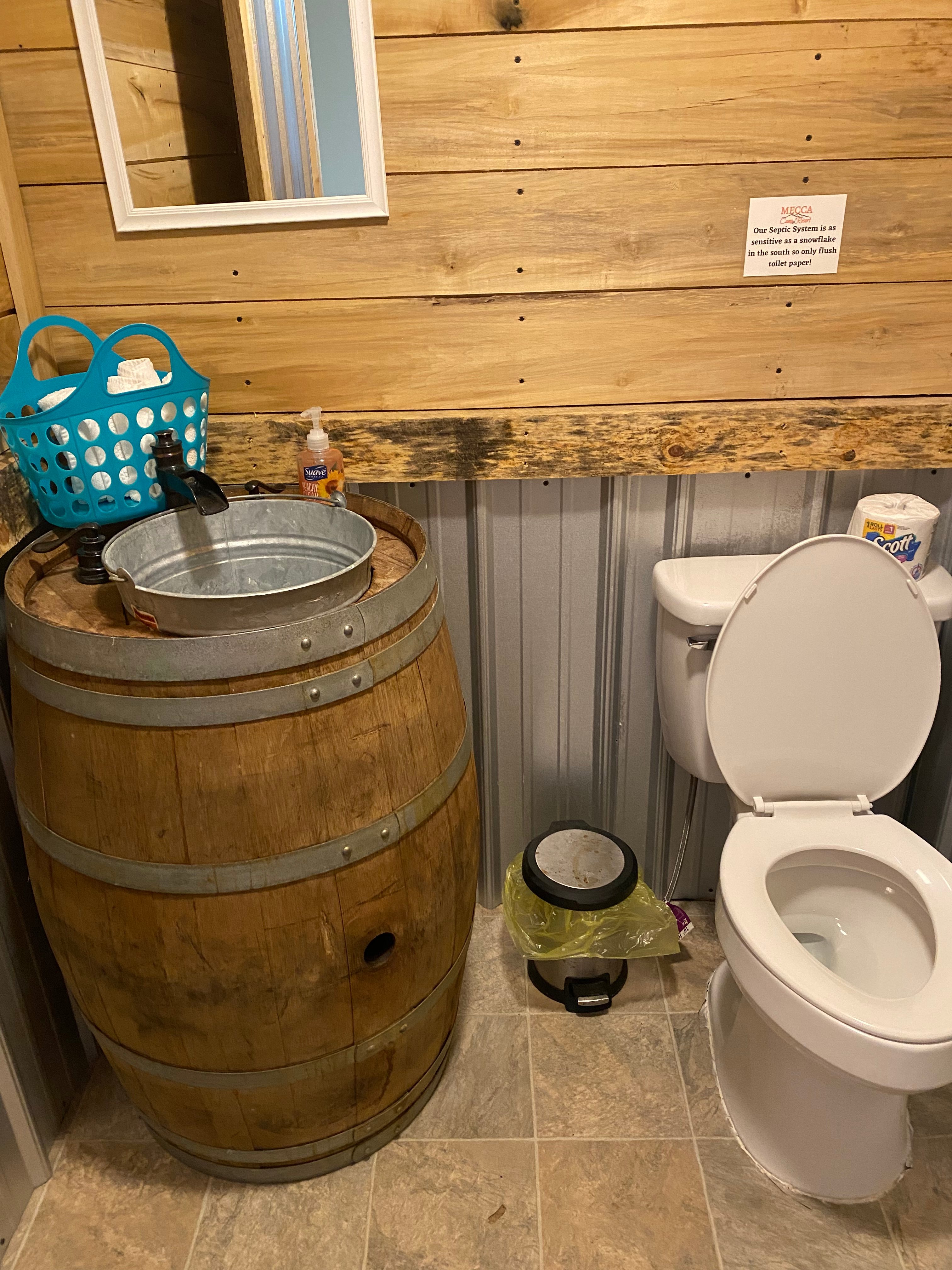 Bath house, 3 stalls for both women and men & 3 showers, never busy as most people are in RVs