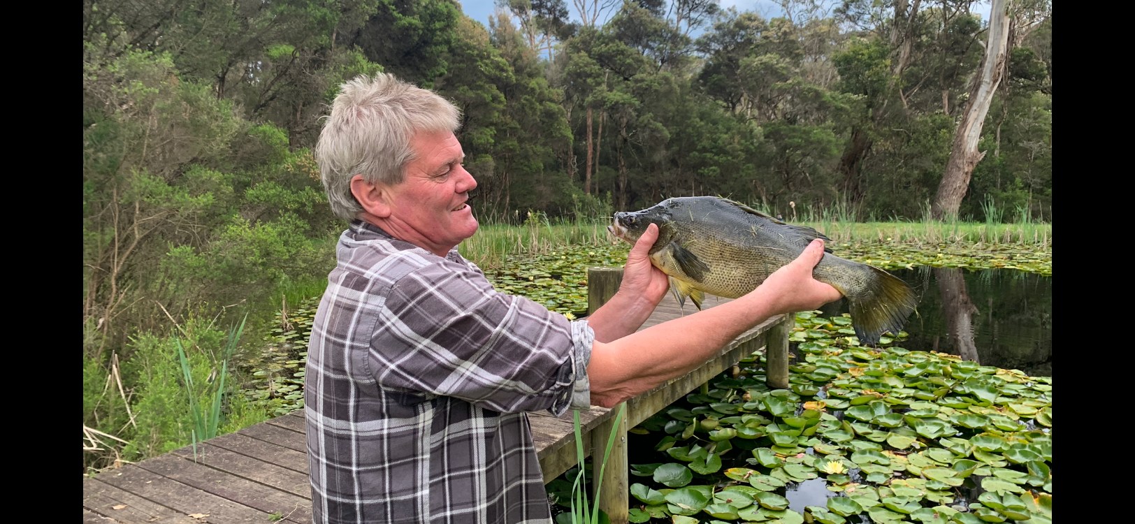 Magnificent Silver Perch from our Dam. Catch & release of course.