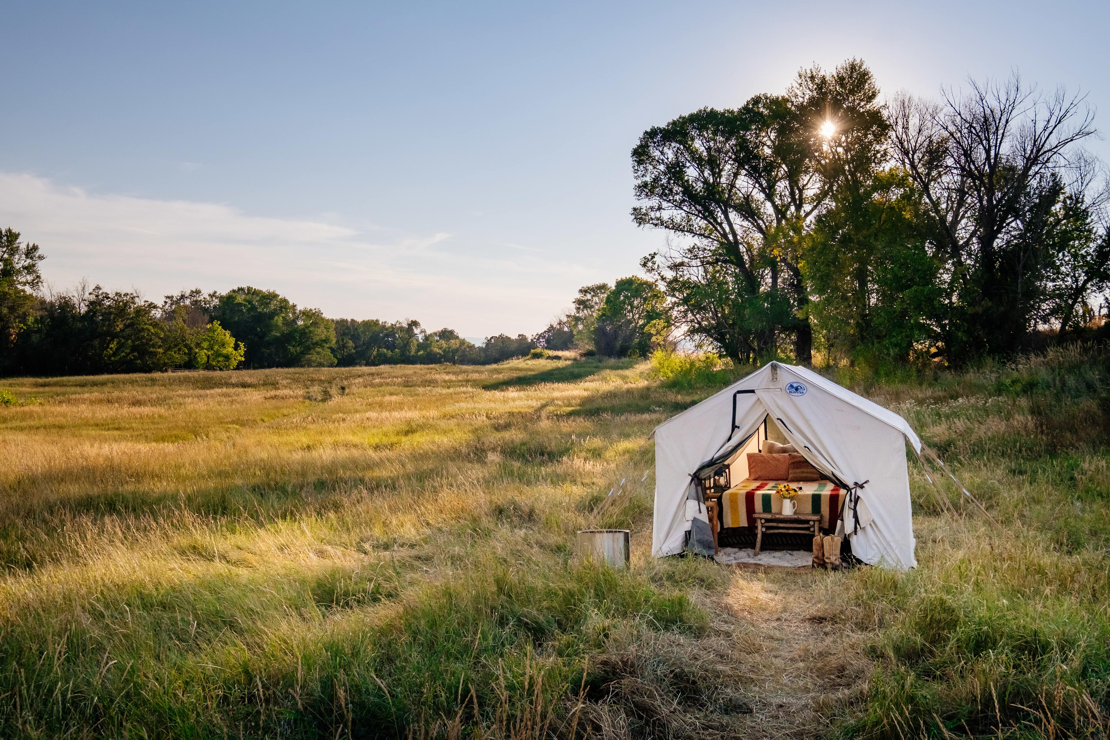 Glamping tent exterior