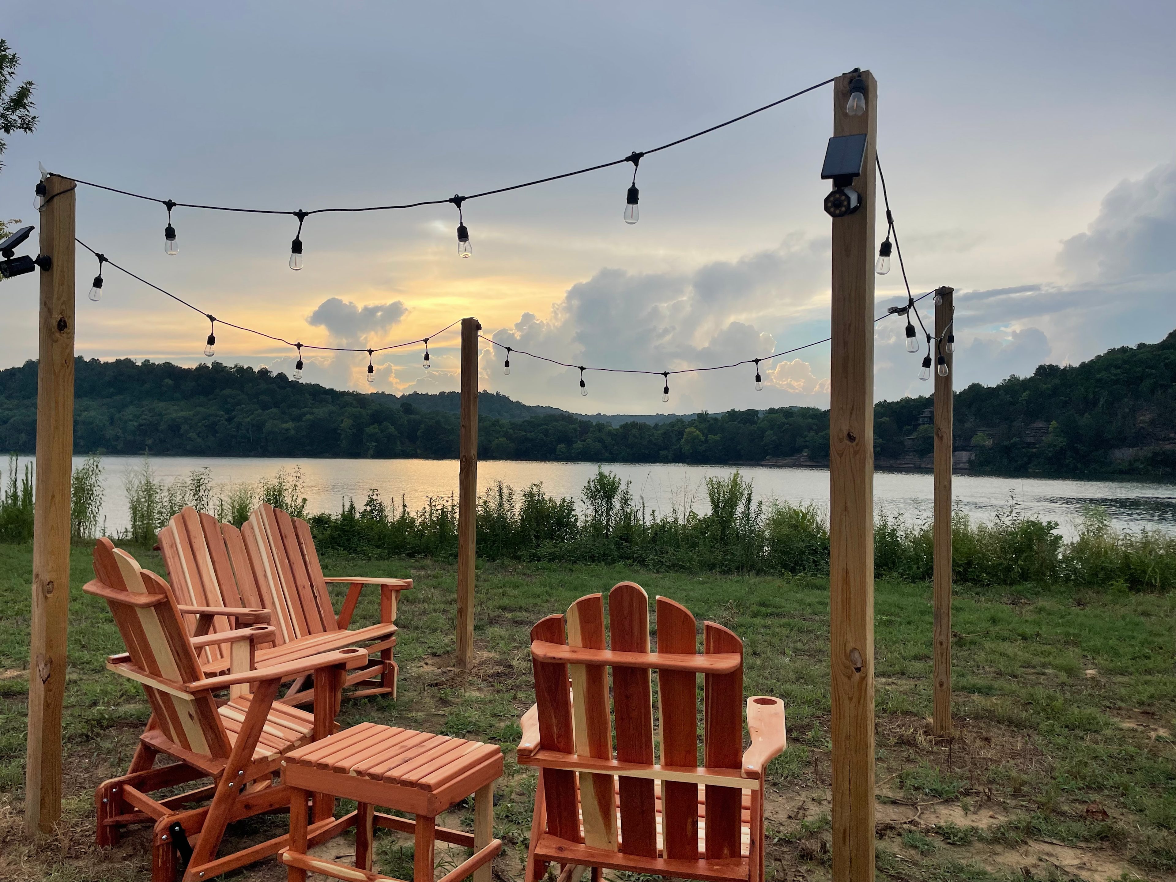 Watch the sunset and barges go by from the waterfront site 