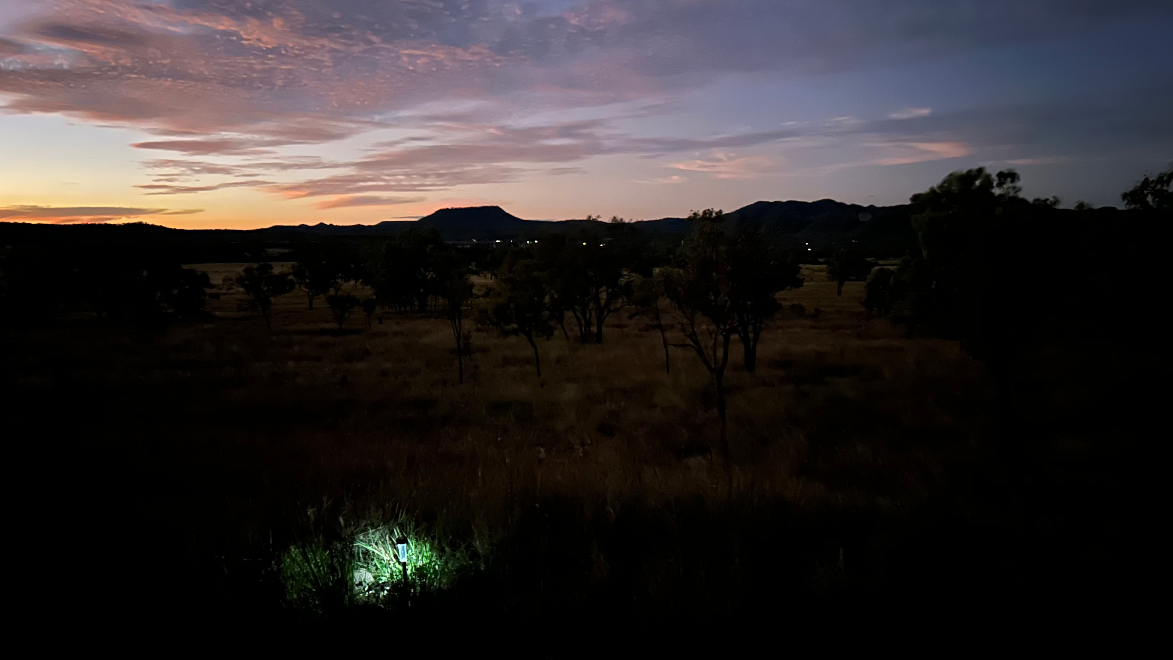 View from the look out towards town .
