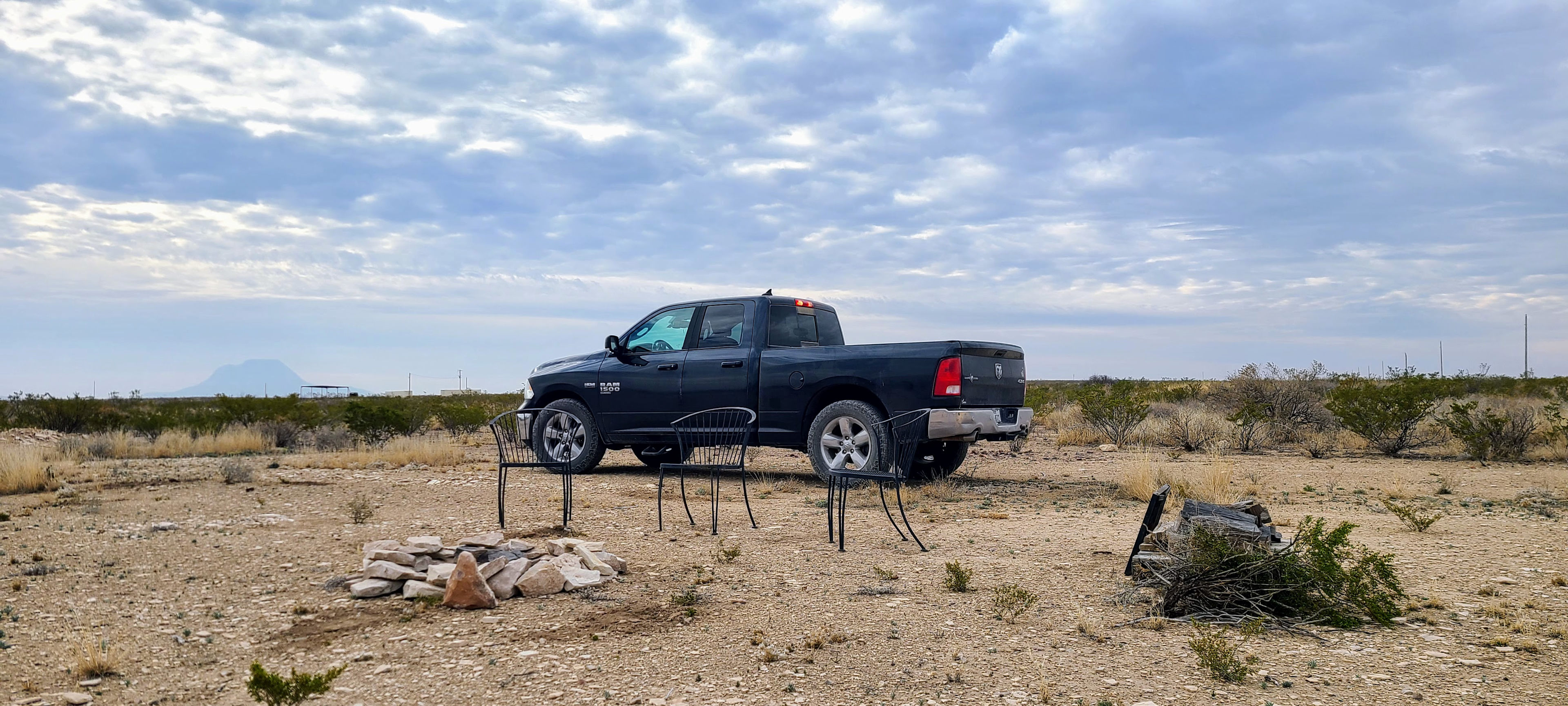 Site 1, campfire ring, chairs & firewood