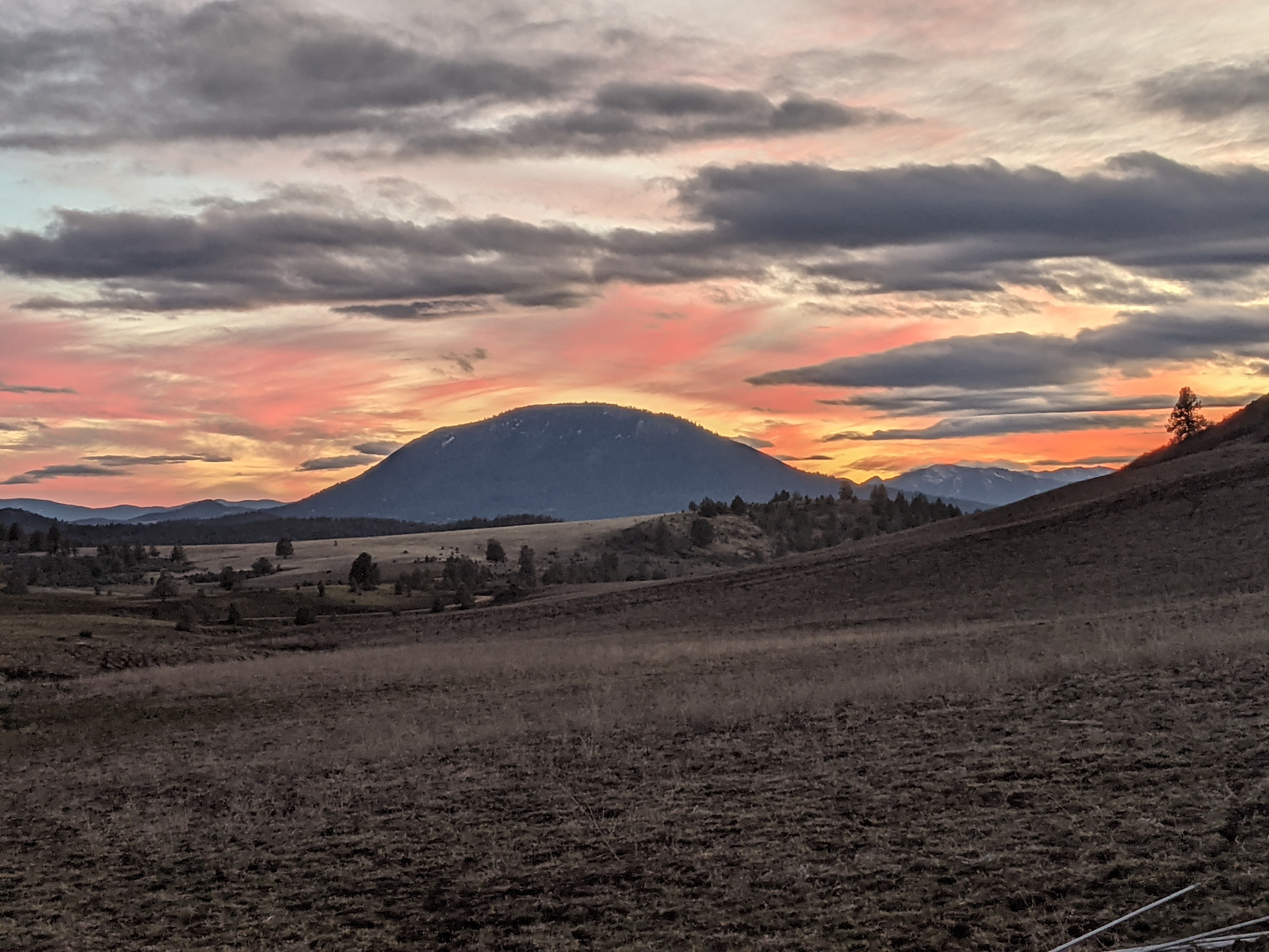 Sunset behind Black Mtn from lower valley site