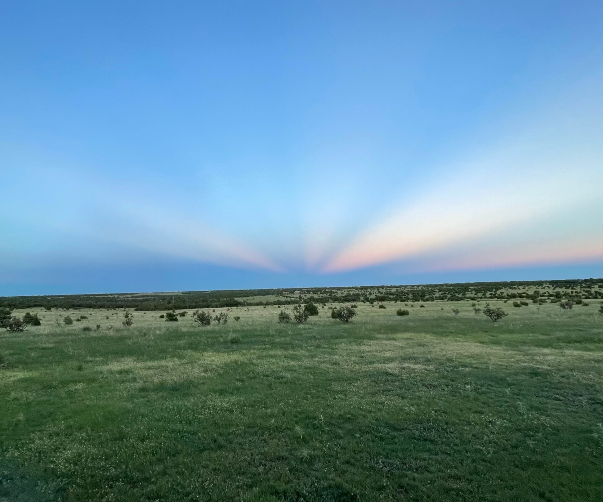 Your view looking east in the evening
