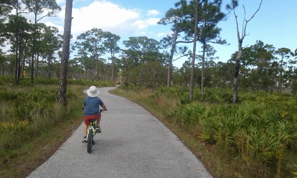 Biking at Jonathan Dickinson State Park- The park includes the Elsa Kimbell Environmental Education and Research Center.