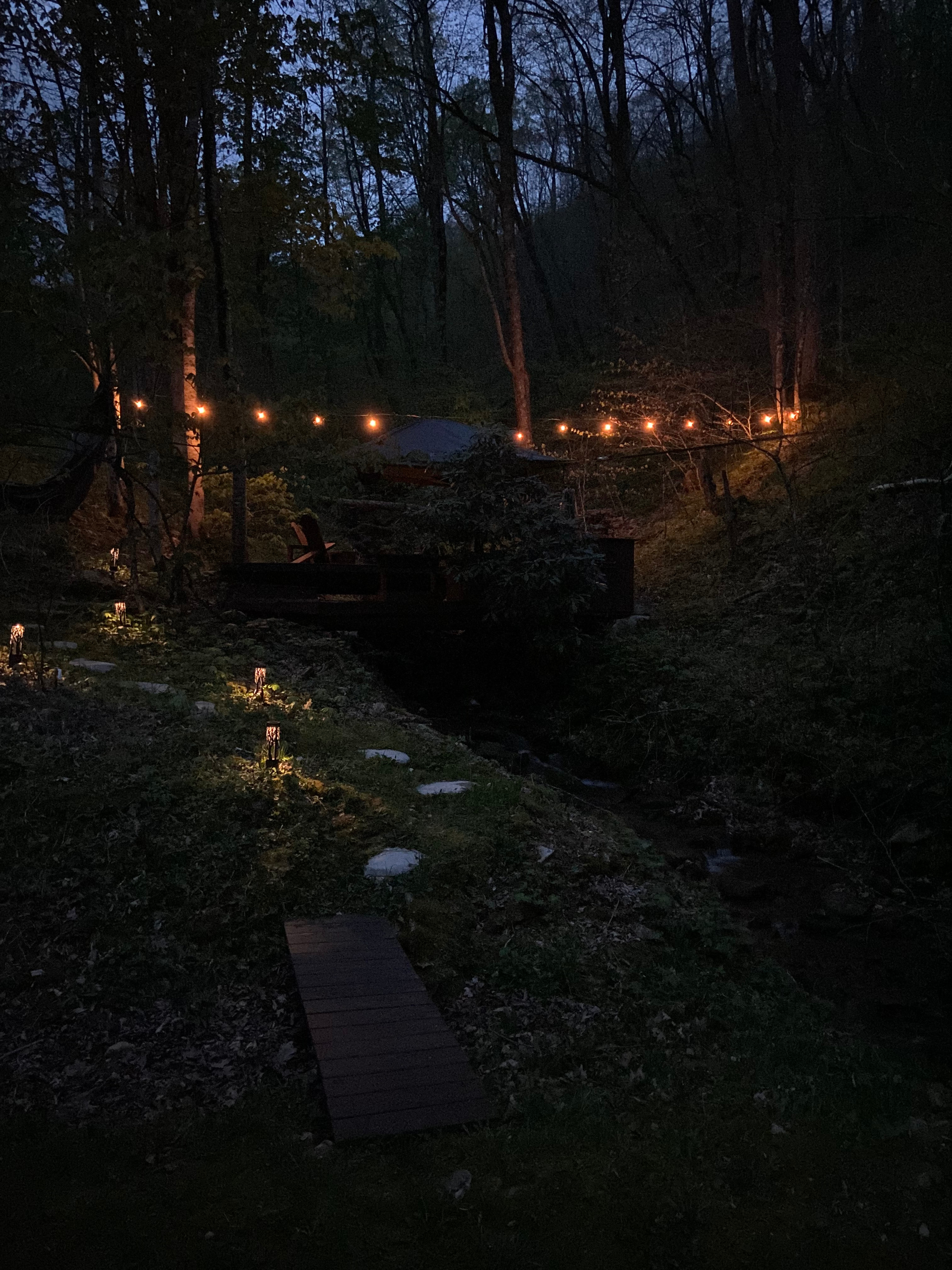 Enchanted Campsite over the stream