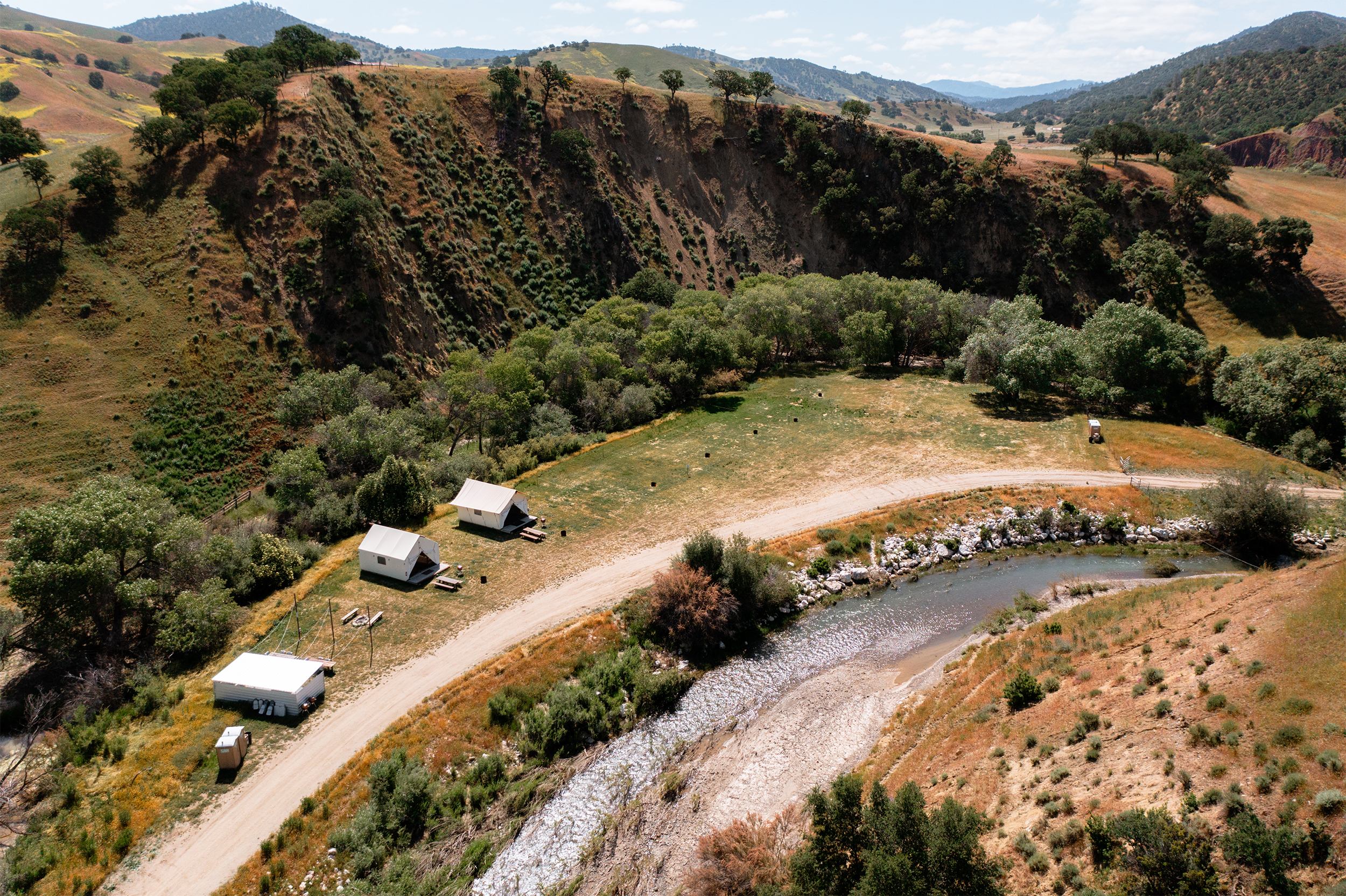 Camping area, aerial view