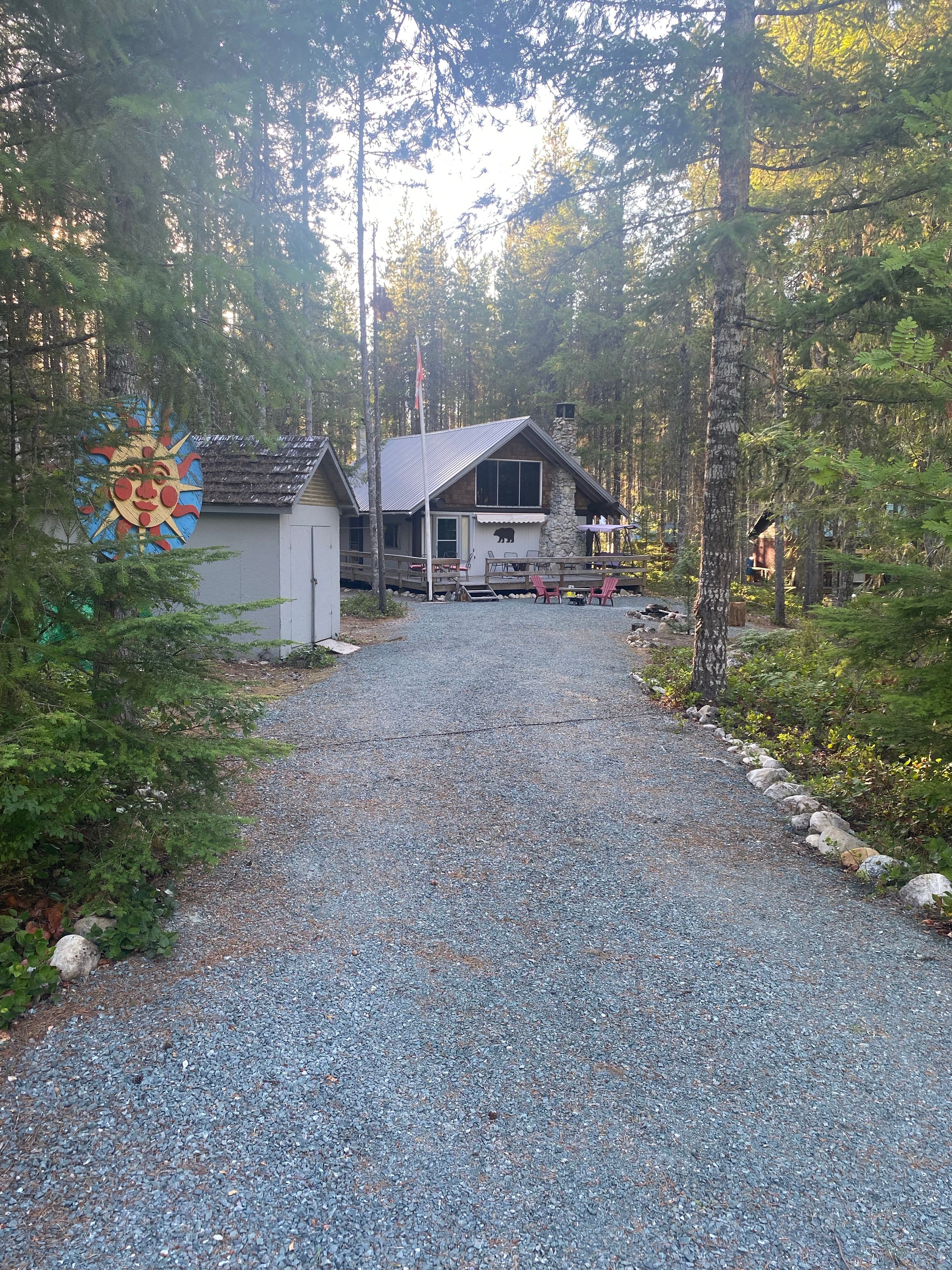 Driveway and furnished patio