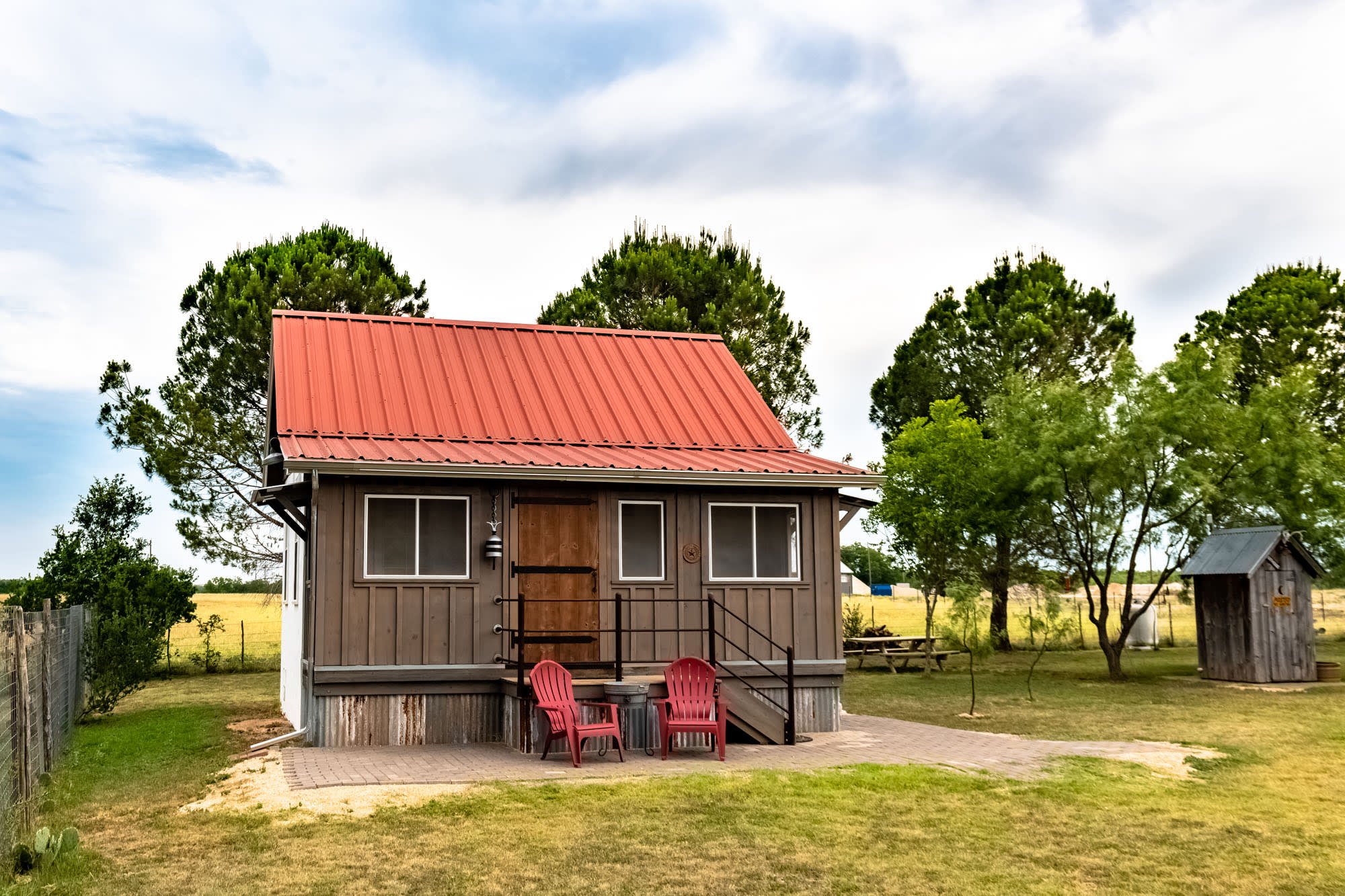 front of the cabin
