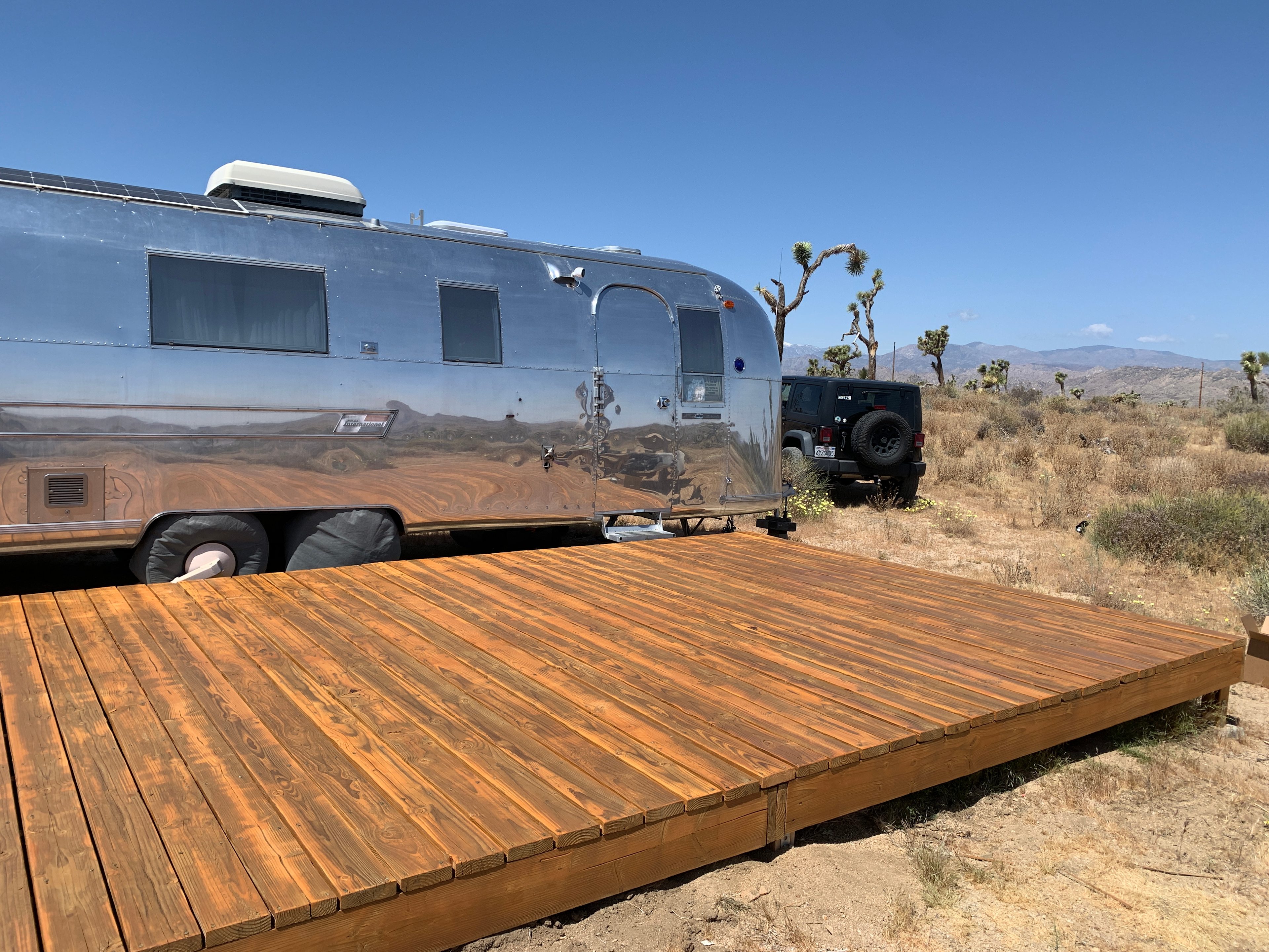 12'x24' deck/platform for use to set up or hang out on (no open fire on deck)
*airstream not included