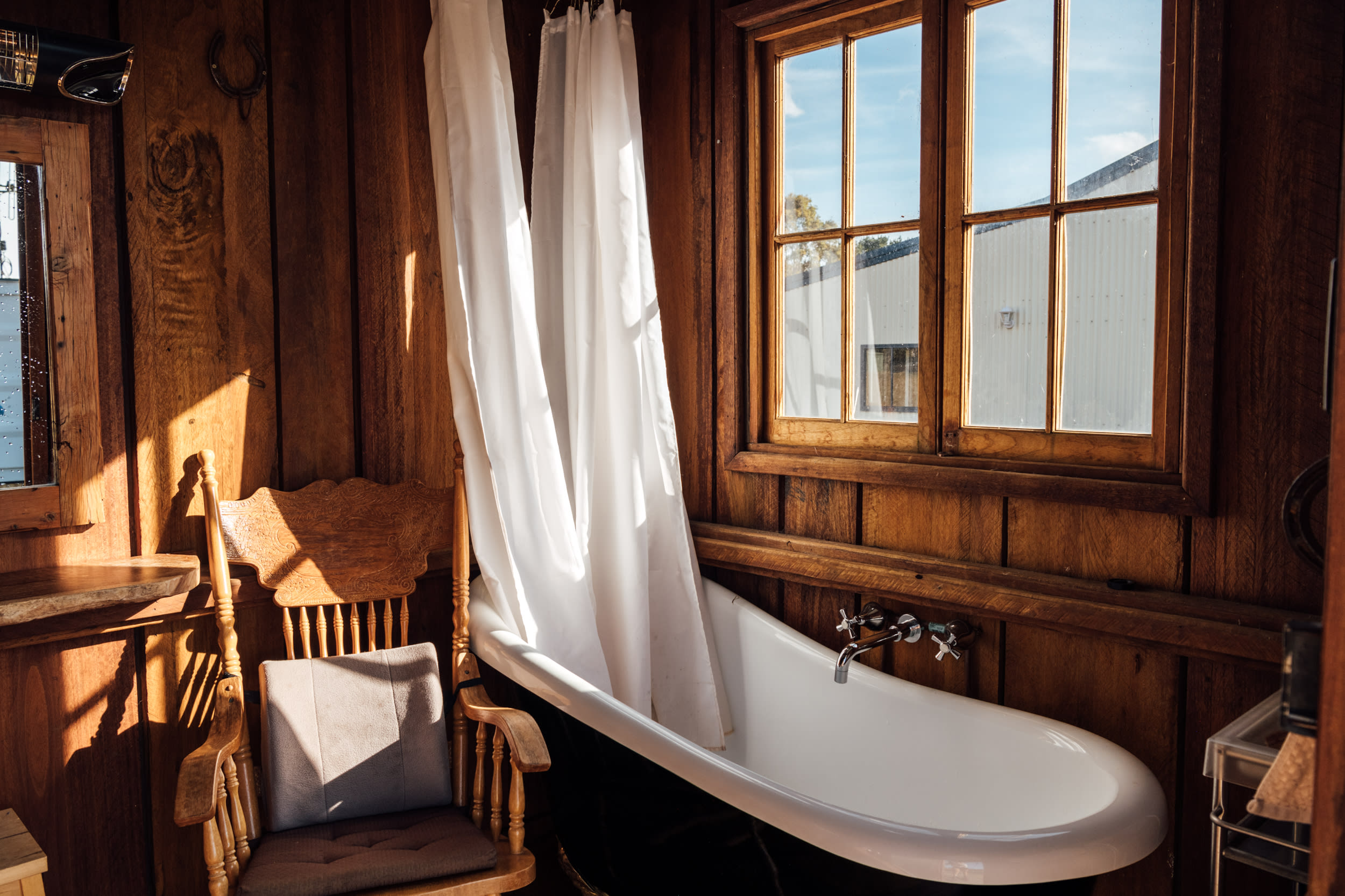 Beautiful light in the bathroom.