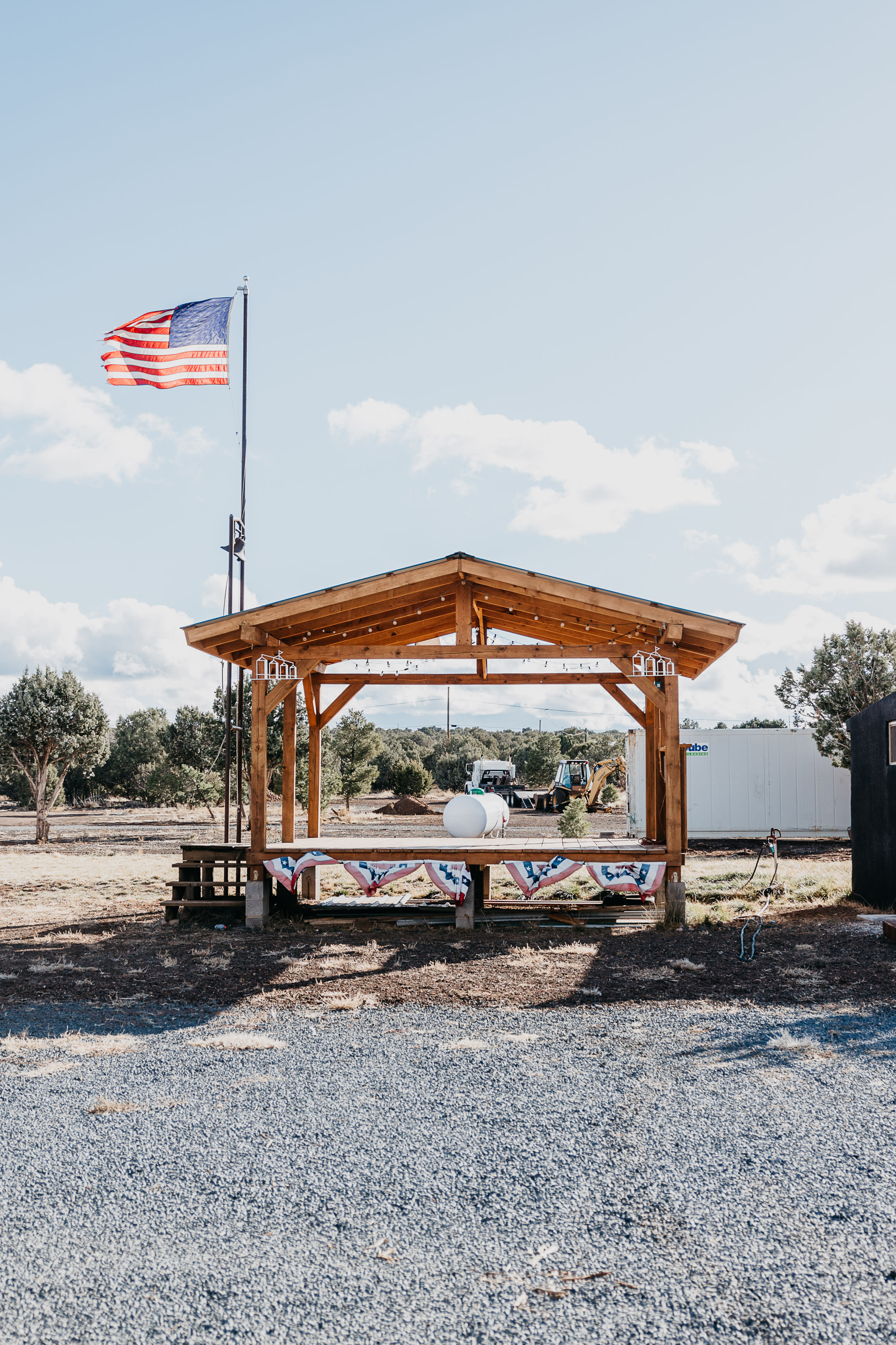 An outdoor stage. 