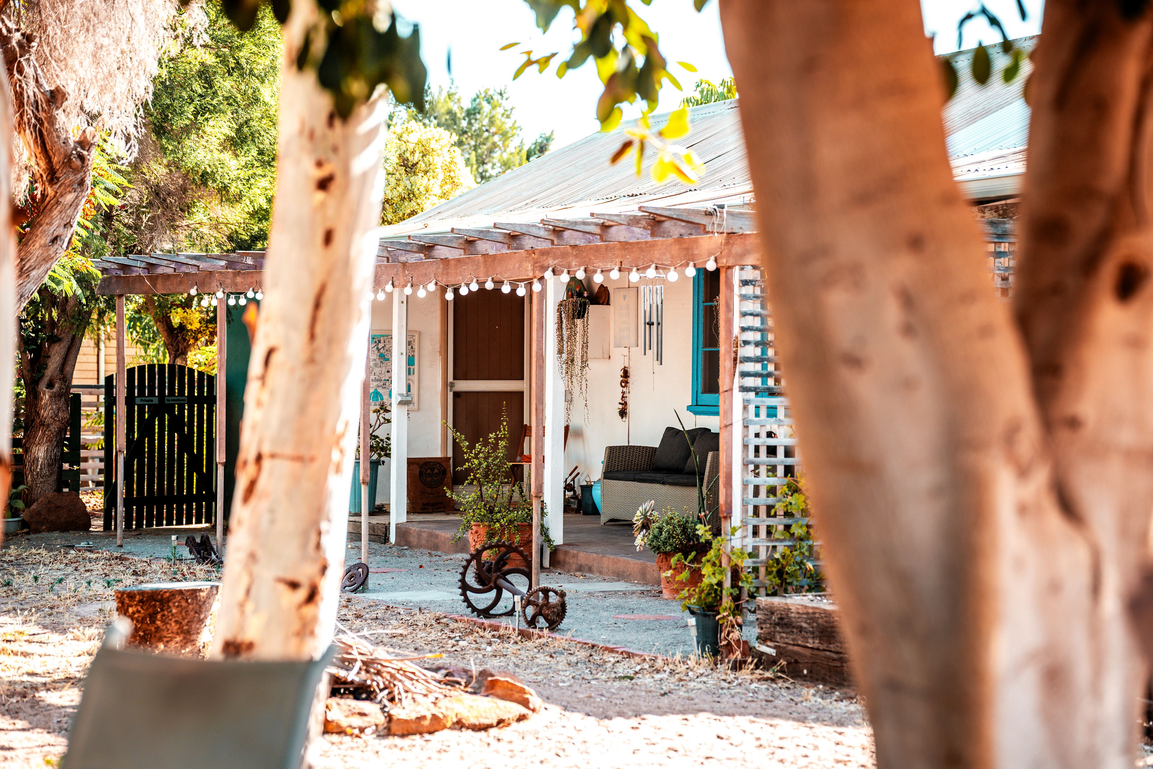 The rustic charm of the 90+ year old cottage. You have full use of the verandah are to lounge about