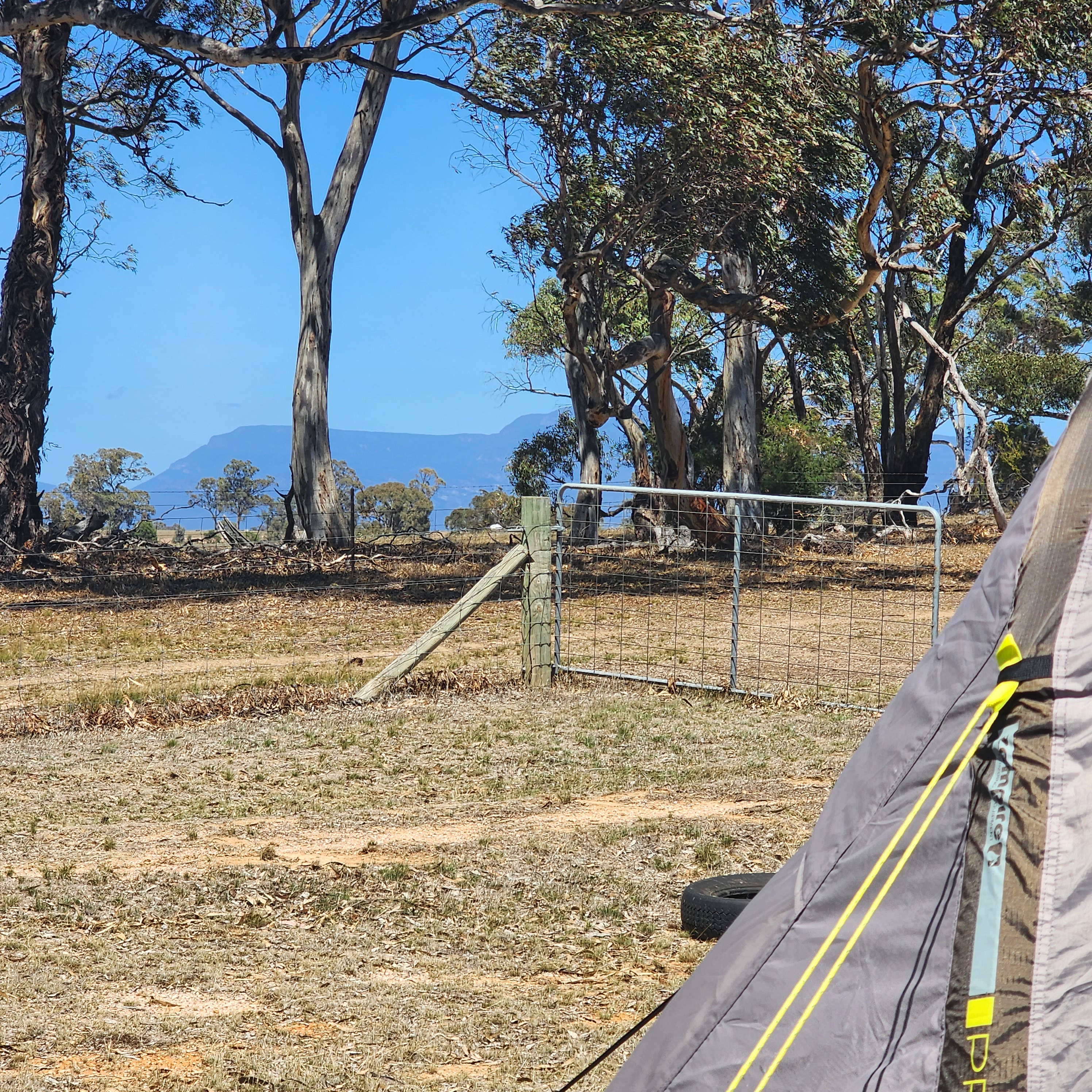 Looking west from the campsite towards The Grampians southern end.