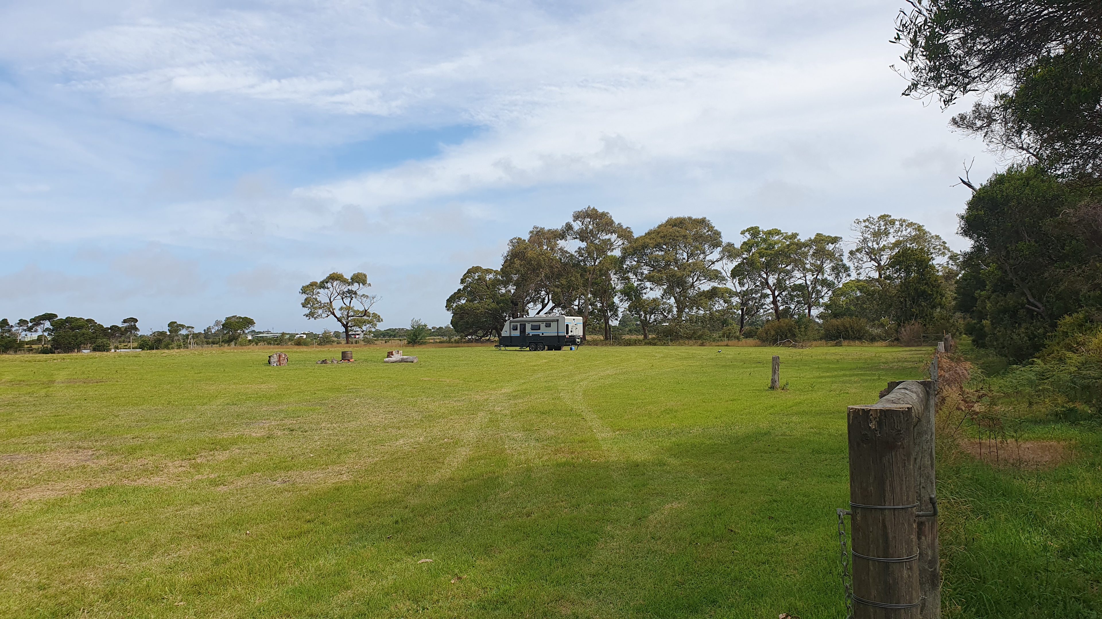 View from the entrance gate. Plenty of room. Fire drum is in the middle.