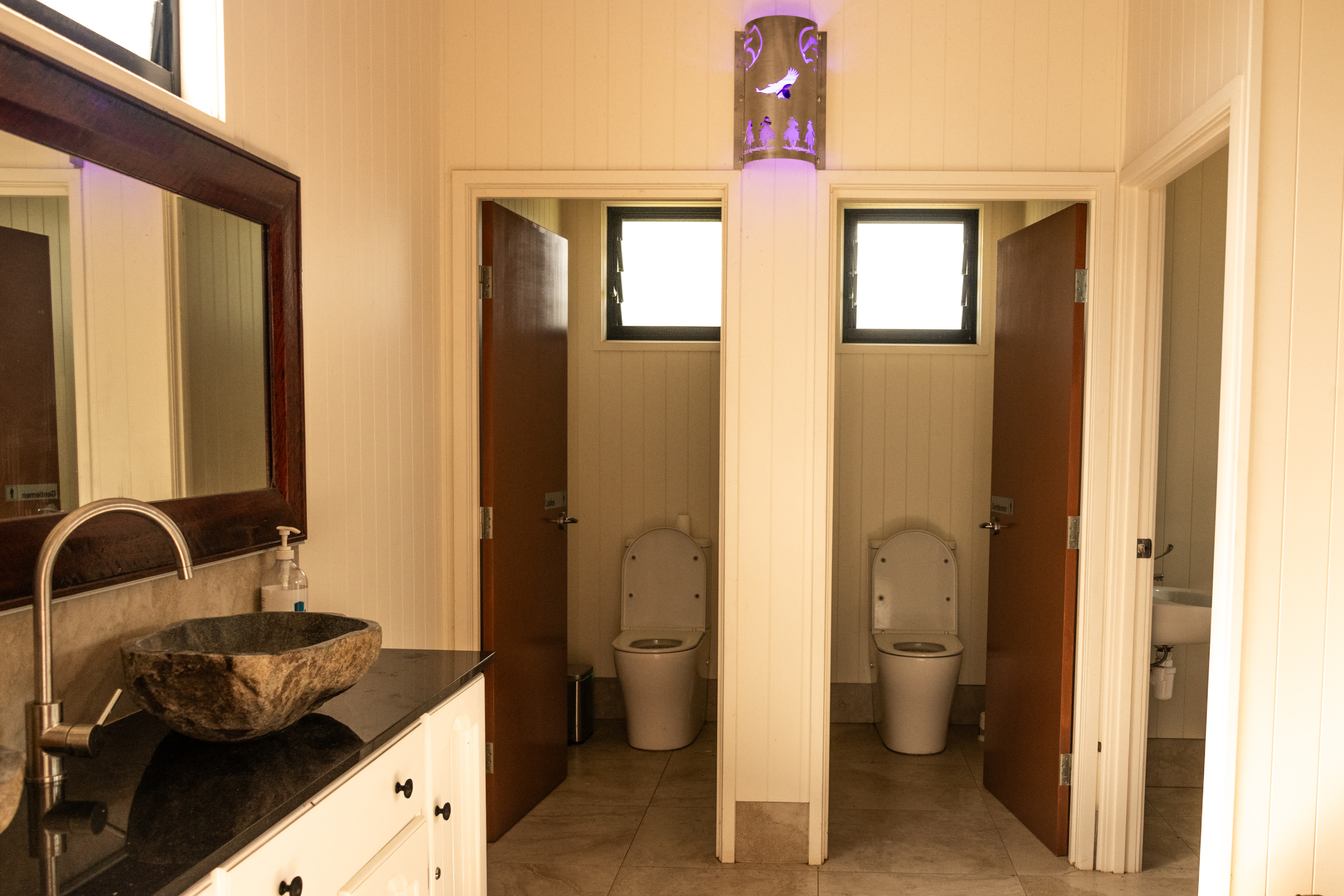 Clean camp toilets