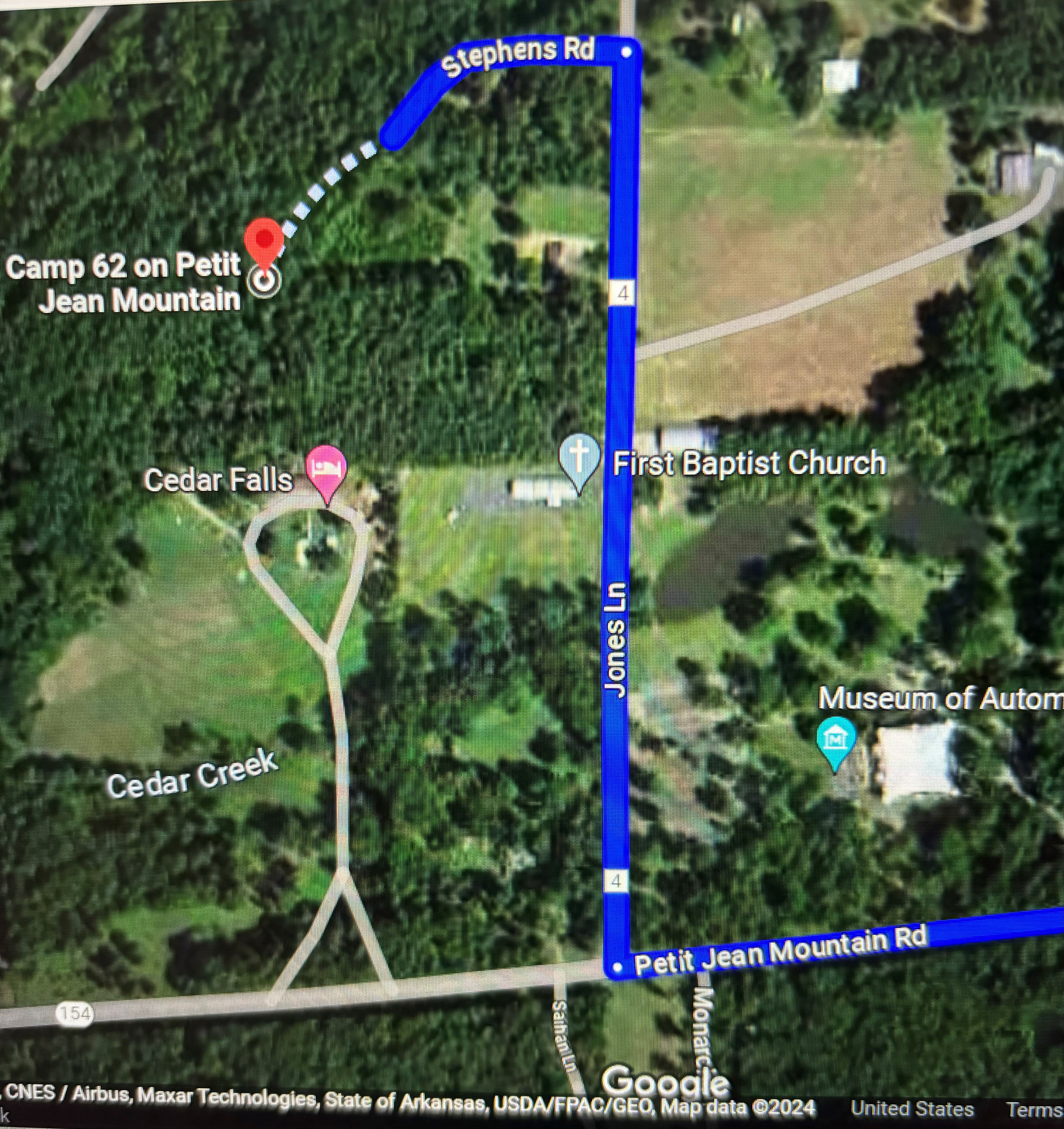 Stephens Road is first Left on Jones Lane when heading North from AR Hwy. 154. 
