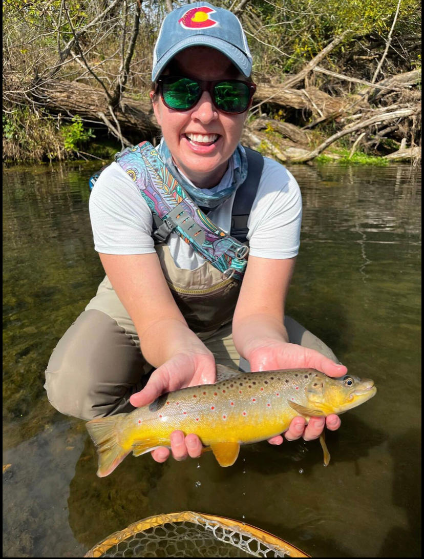 A guest caught a trout in our creek!