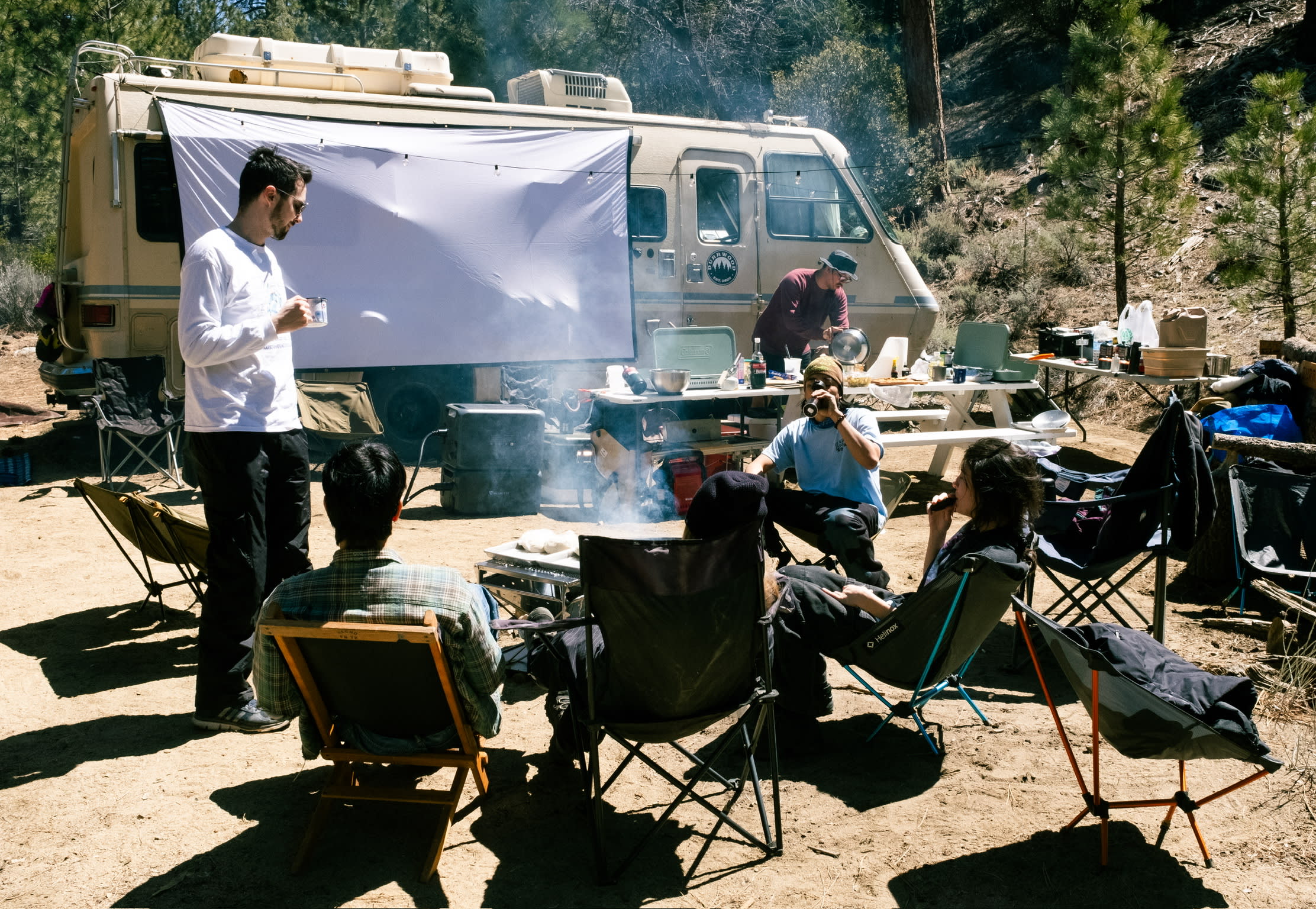 RV was a perfect basecamp and backdrop for movie nights