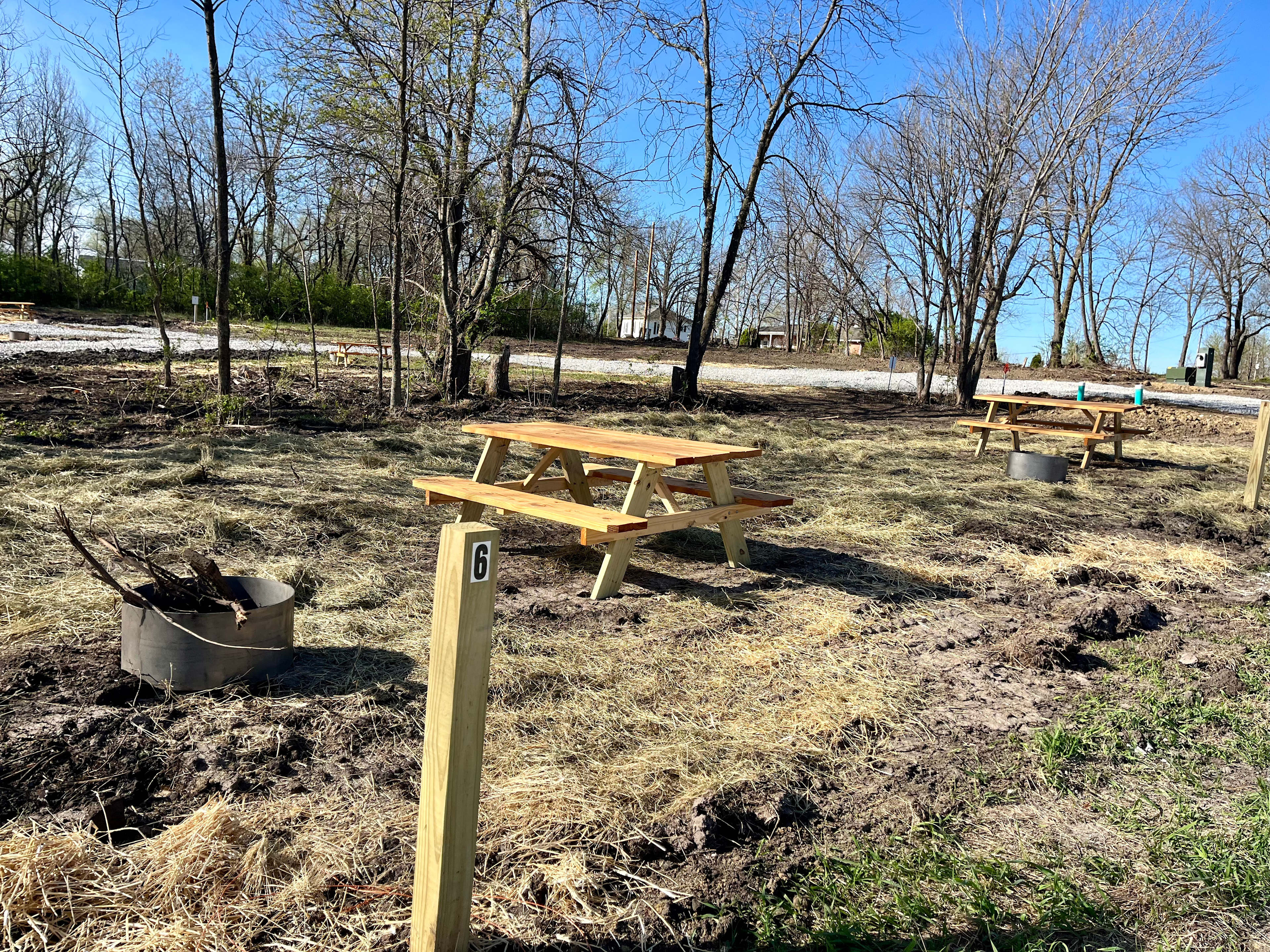 These are tent sites 6 and 7 after the grass seed was laid. 