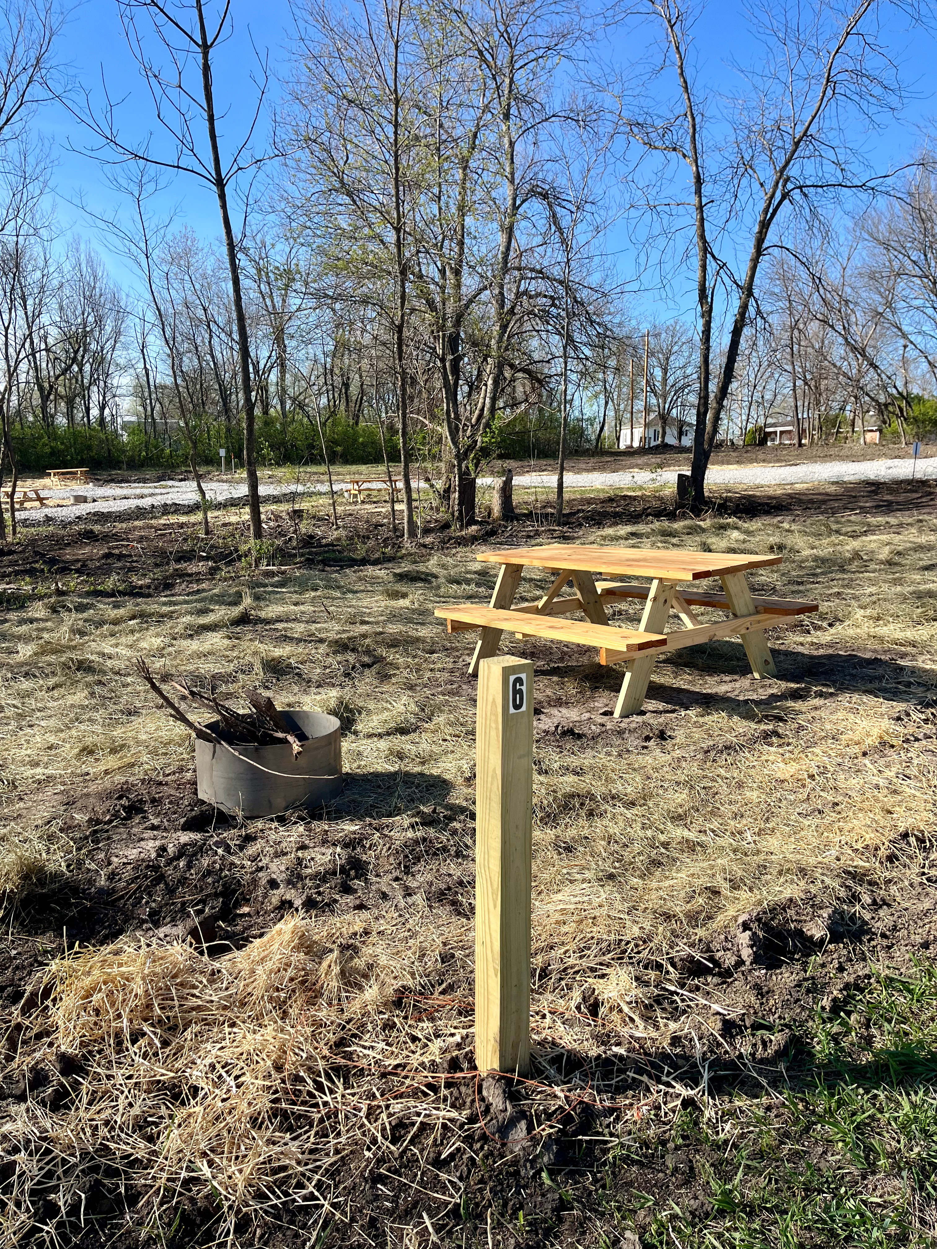Every tent site has a picnic table and fire ring. Parking for tent and cabin sites is in the parking lot. 