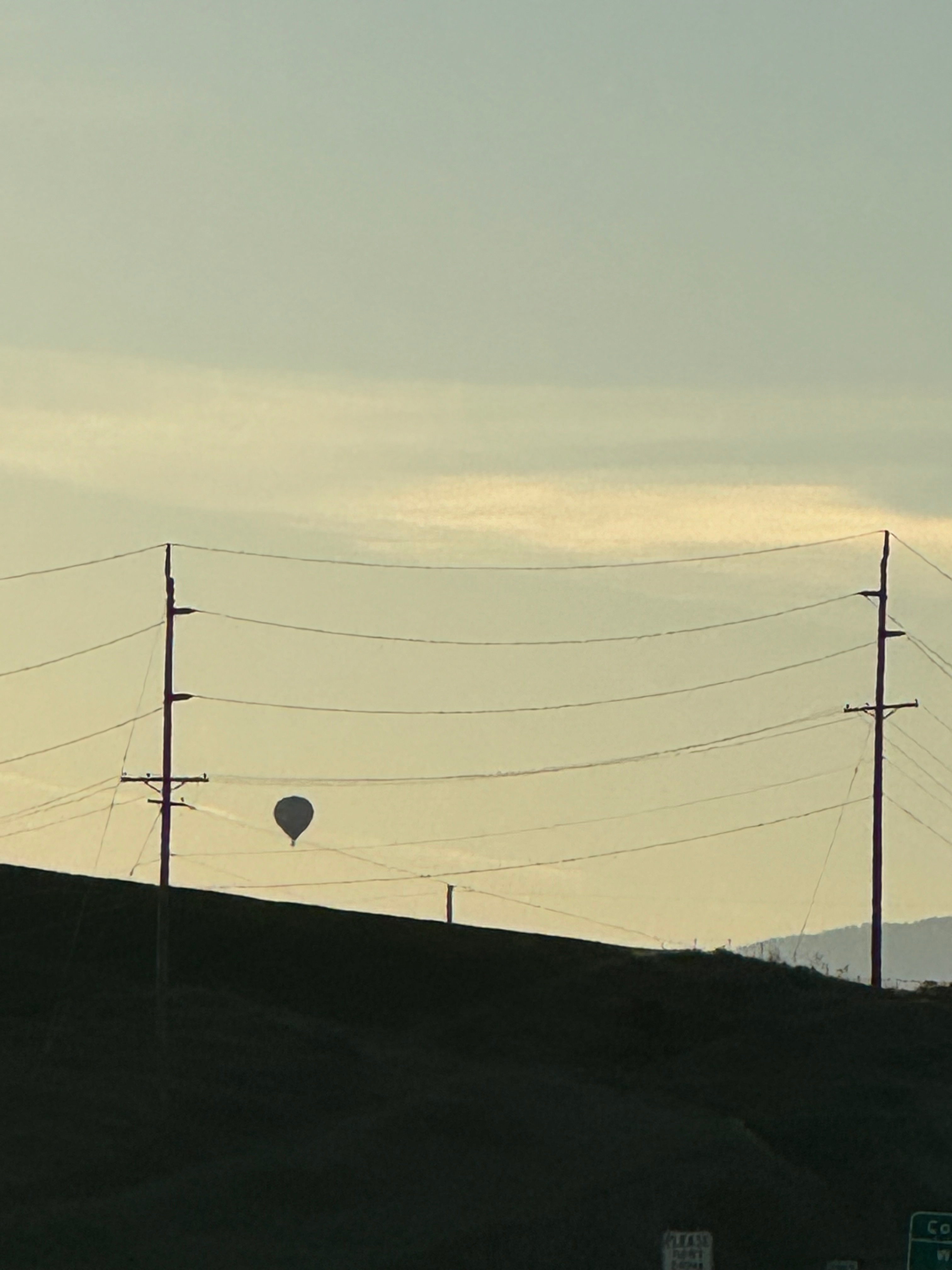 Hot air balloon in distance 