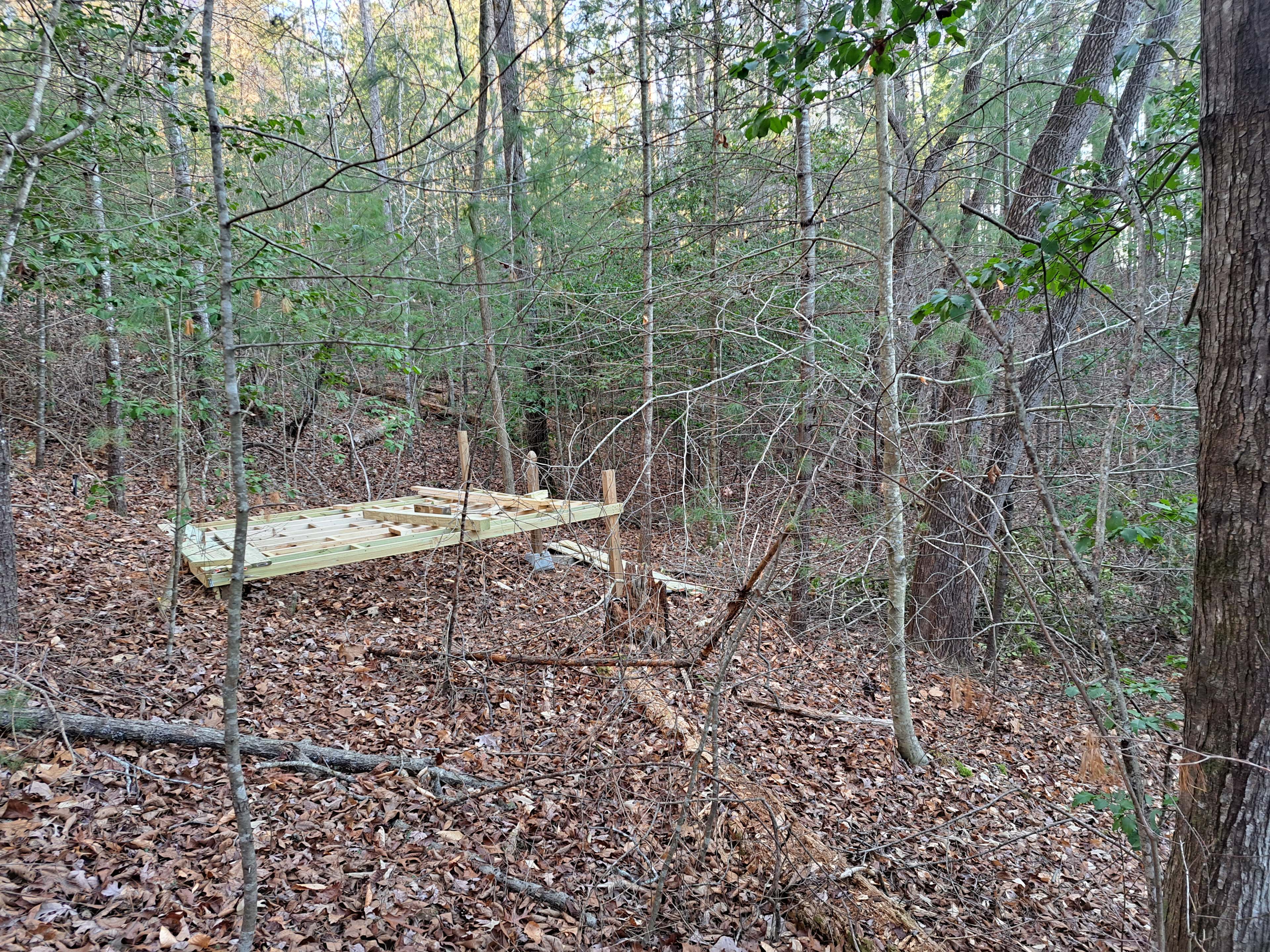You can choose to stay in Hut or put Tent on tent platform!!!  But not yet a firepit or compost toilet next to it, will need to go back to Hut 350 ft